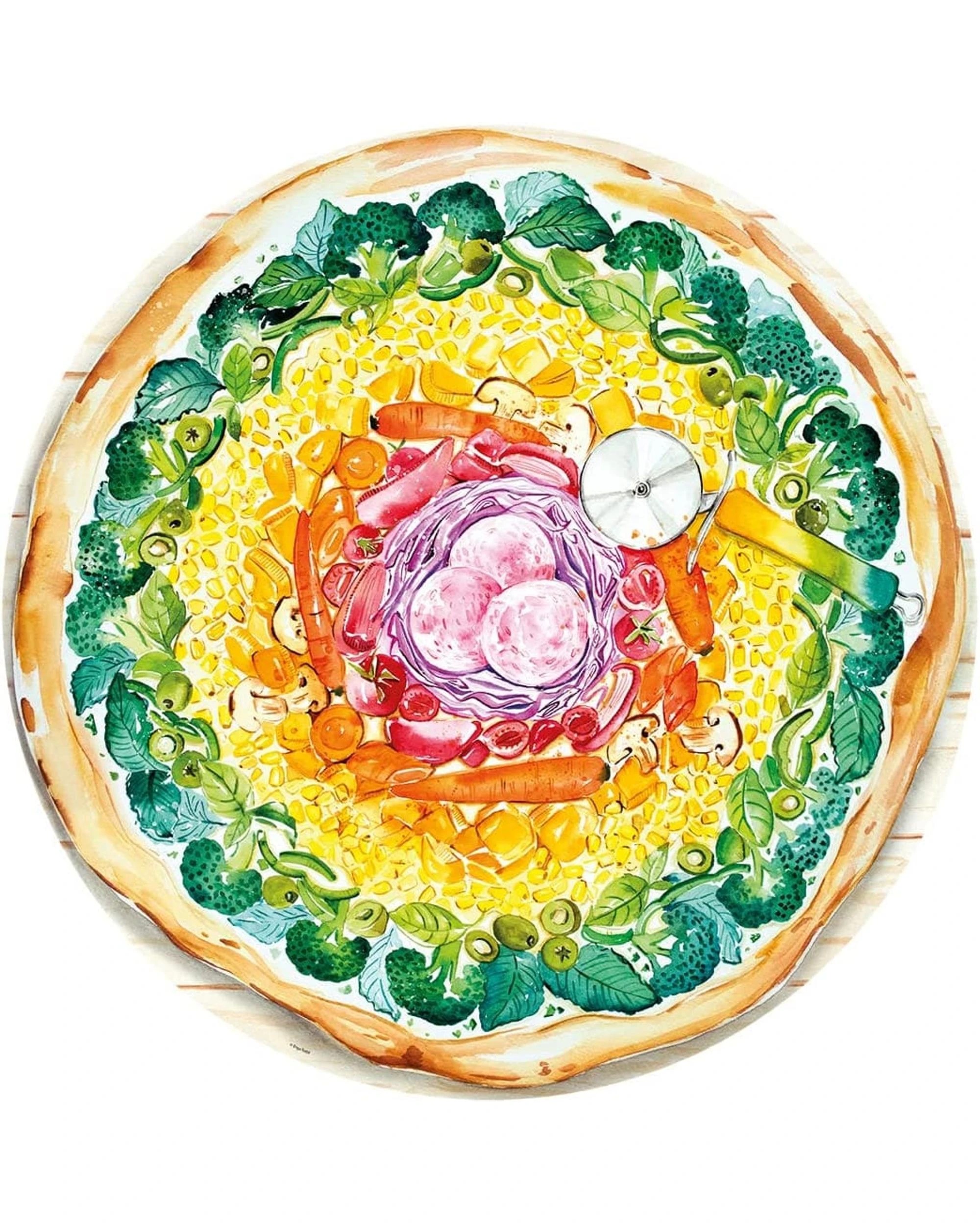 2 Ravensburger Circle of Colors Pizza 500 Piece Jigsaw Puzzle, 2 of 2
