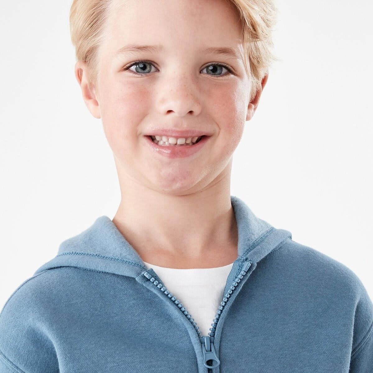 4 Plain Zip Through Hoodie Copen Blue, 4 of 10