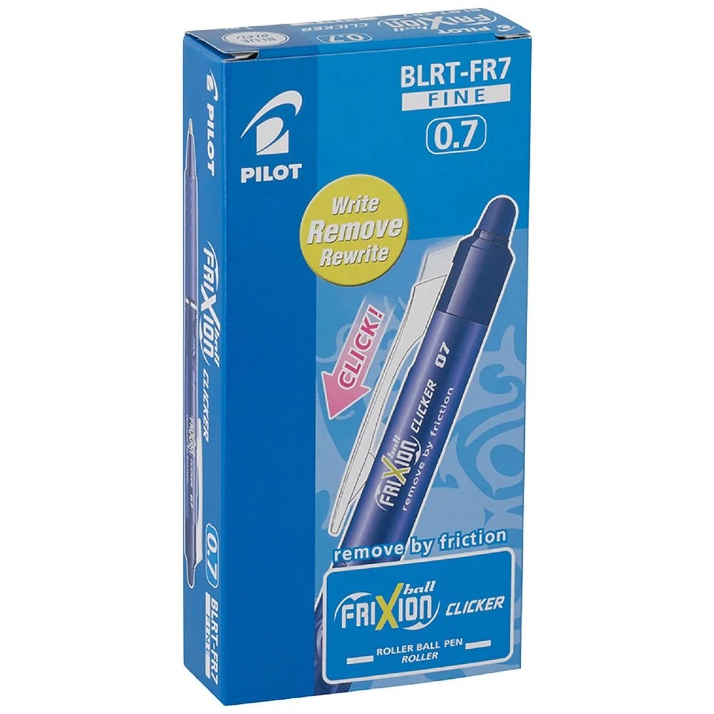 1 PILOT Frixion Clicker Erasable Gel Pen 0.7mm Blue 12 Pack, 1 of 3