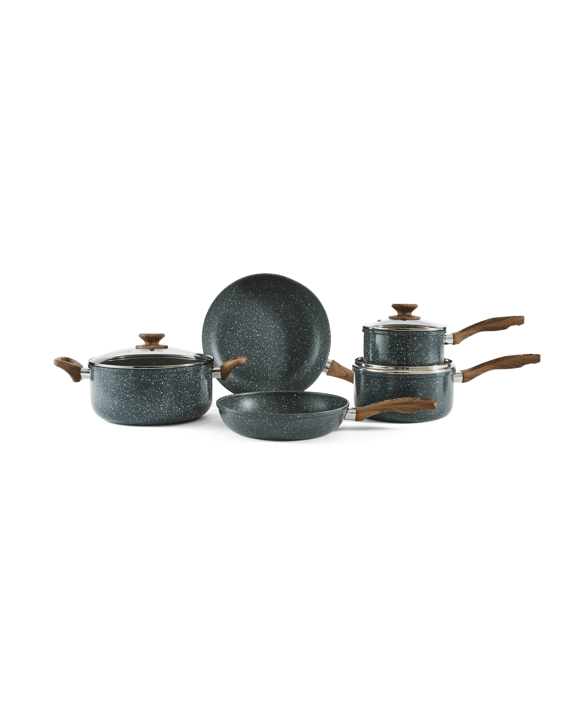 5 Piece Wood Look Cookware Set