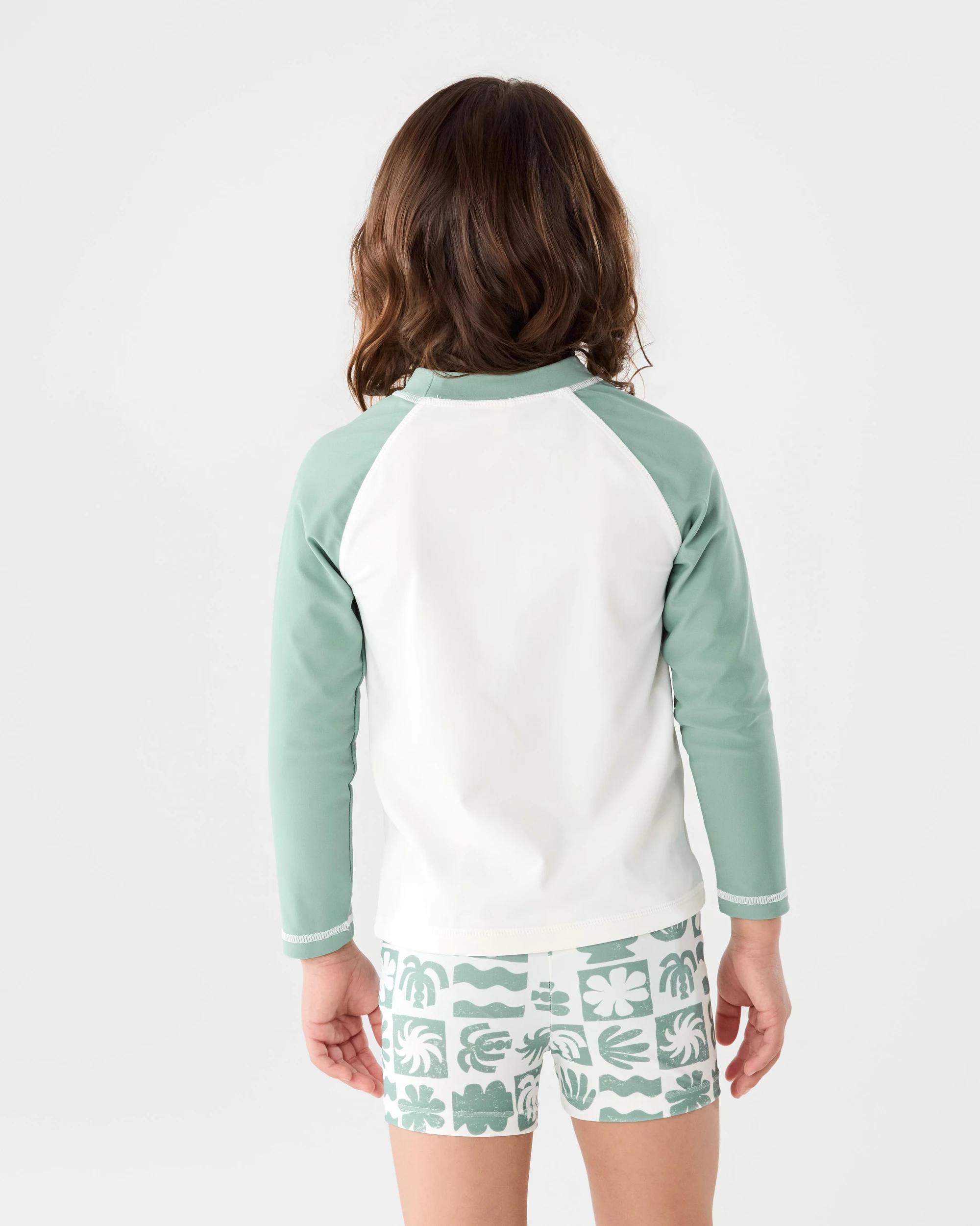 2 Long Sleeve Swim Set Grn Check, 2 of 8