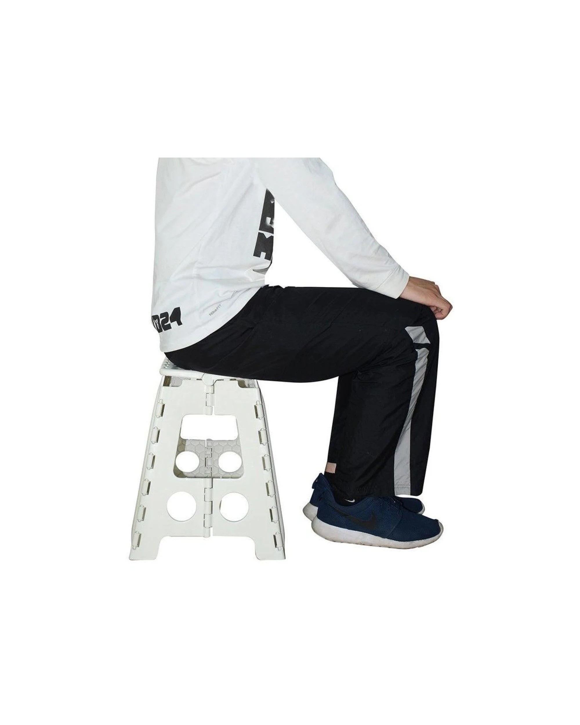 6 Br Home 125kg Plastic Folding Step Stool 39cm Portable Chair Flat Indoor/outdoor Home - White, 6 of 6