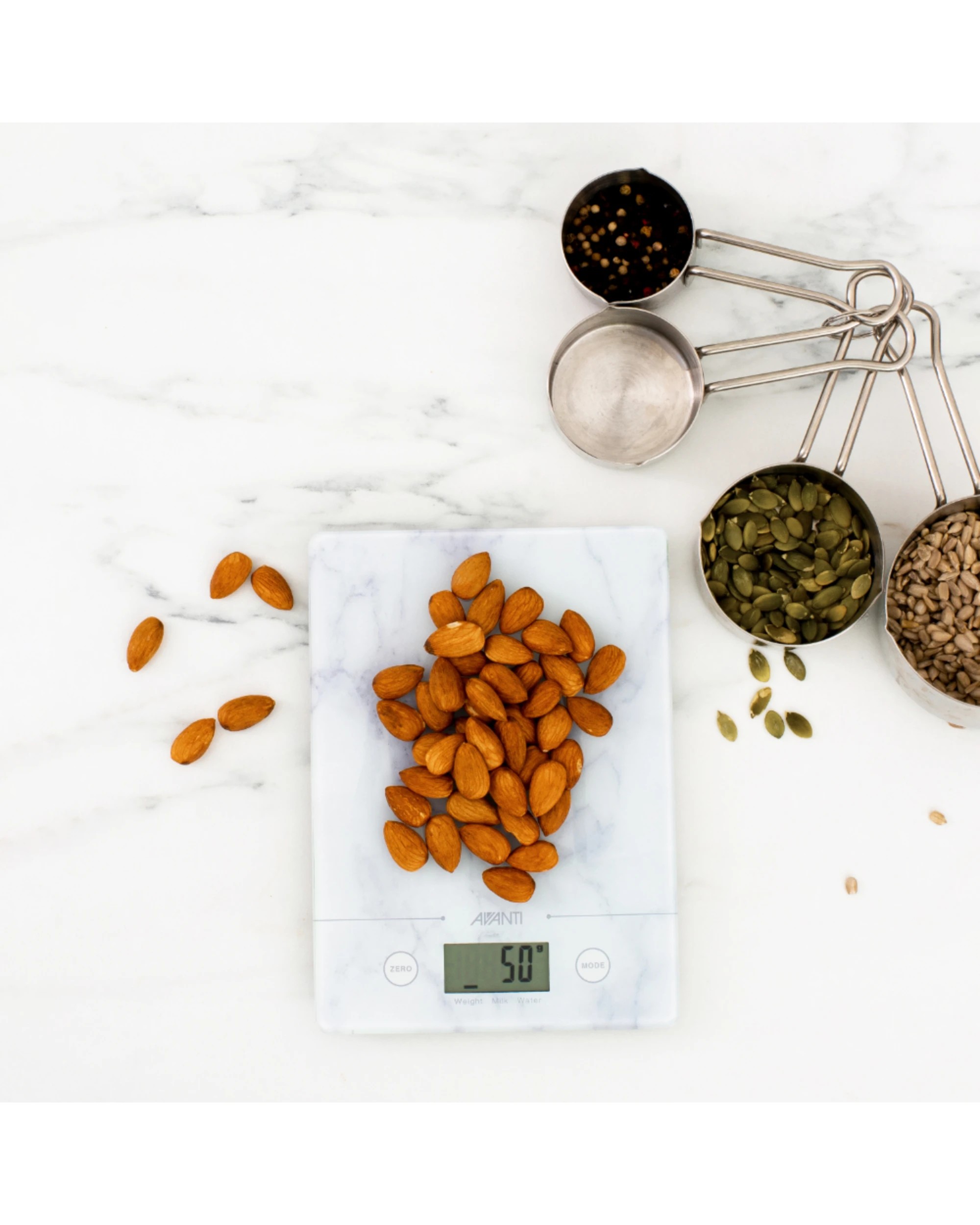 2 Avanti Compact Digital Kitchen Scale Marble - White, 2 of 3