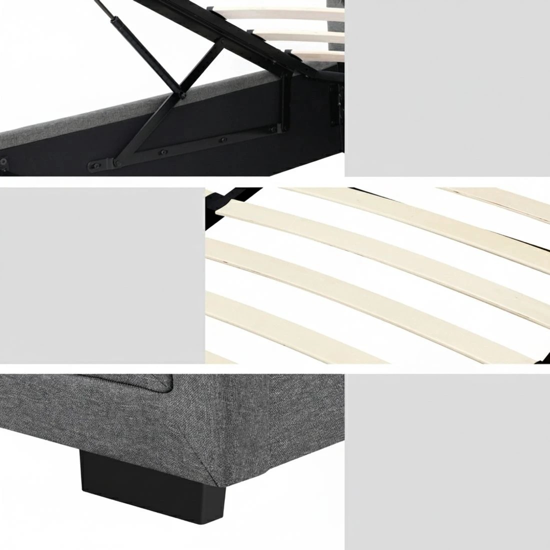 6 Artiss Bed Frame King Single Size Gas Lift  TIYO - Grey, 6 of 7