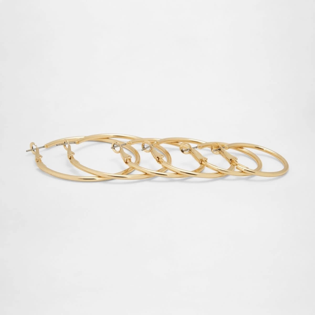 3 3 Pack Thin Hoop Earrings - Gold Tone, 3 of 5