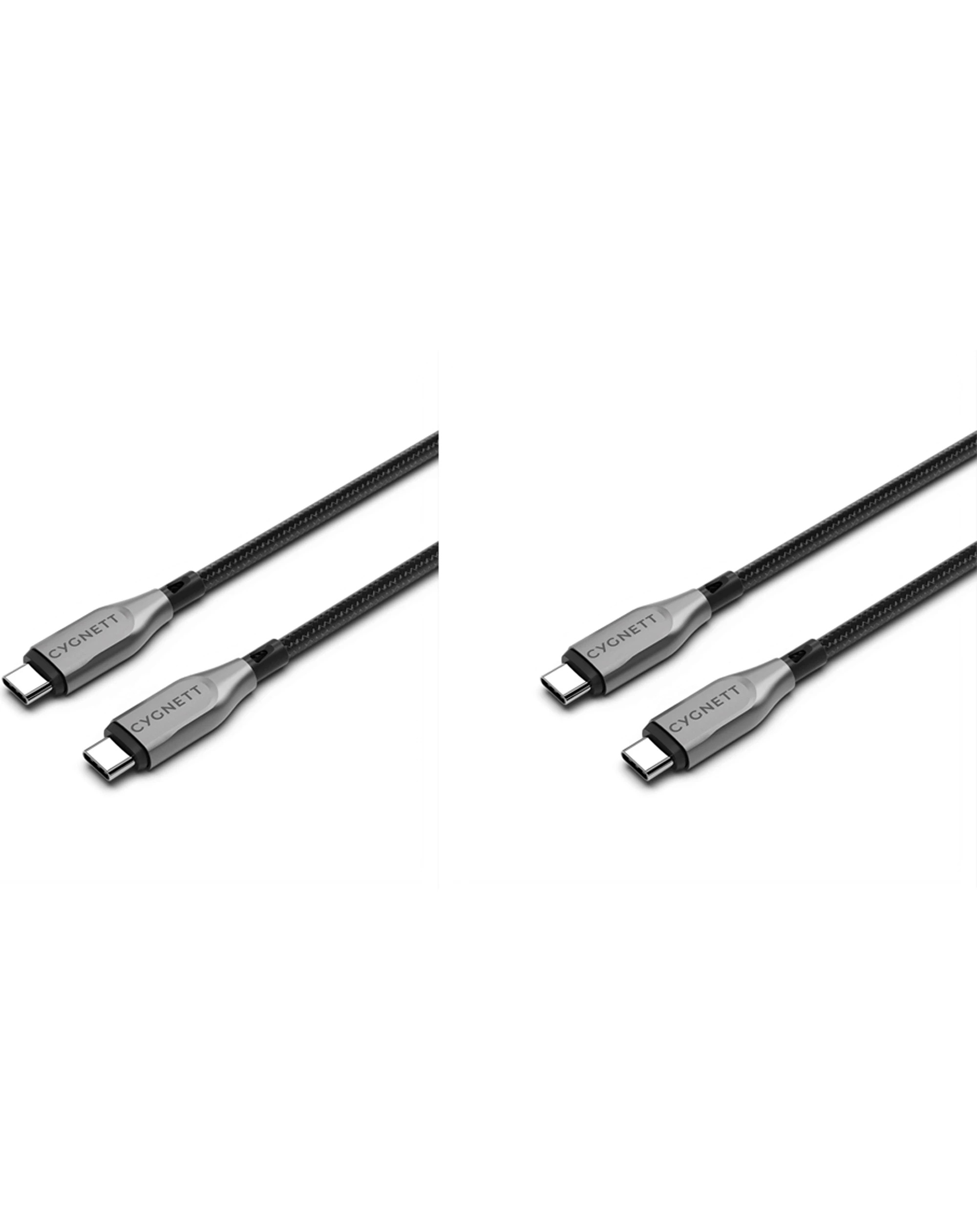 1 Cygnett 2PK Armoured USB-C to USB-C Charger & Data Sync Cable 1m - Black, 1 of 7