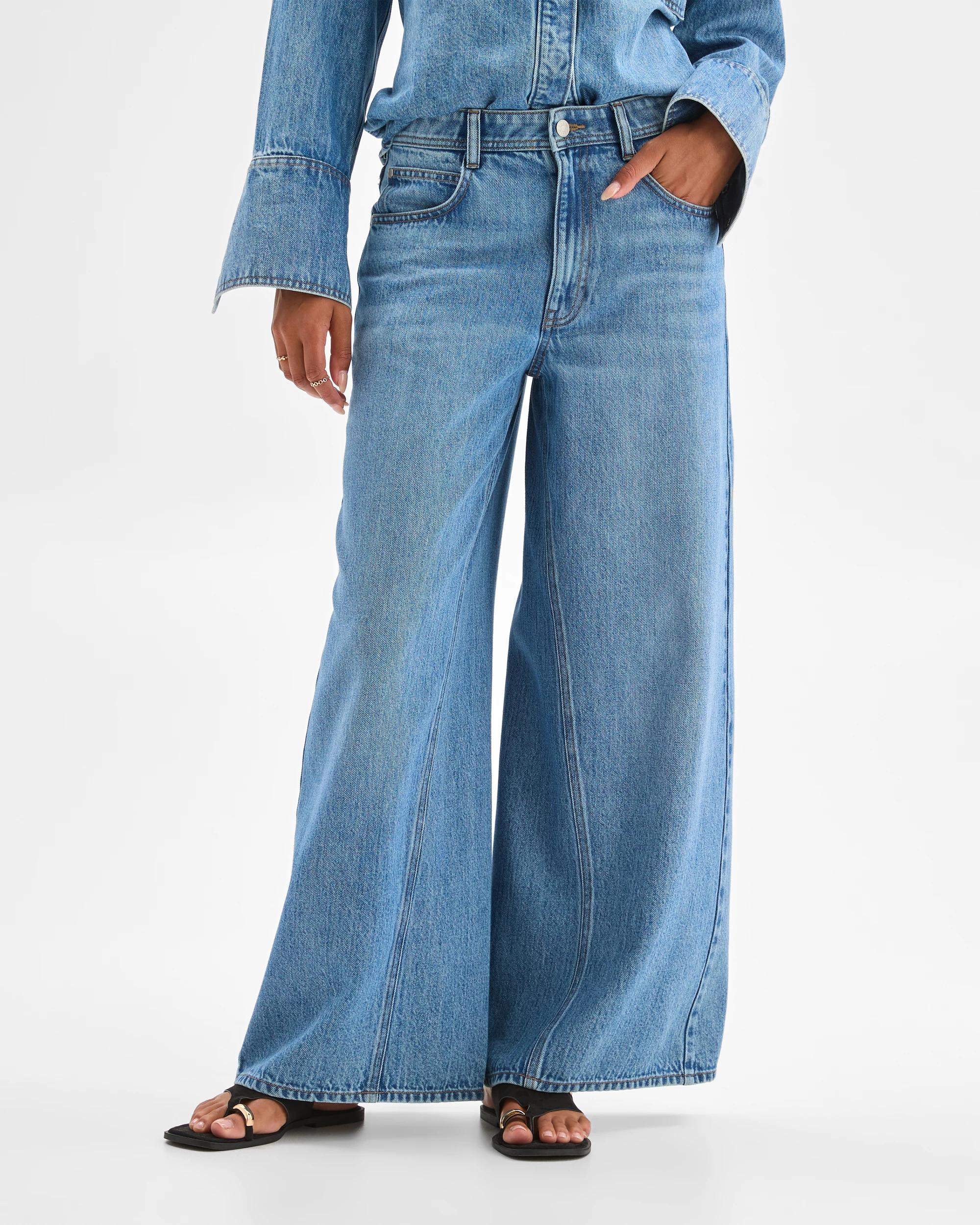 4 Target Woman Wide Leg Slouch Denim Jeans MID WORK, 4 of 7