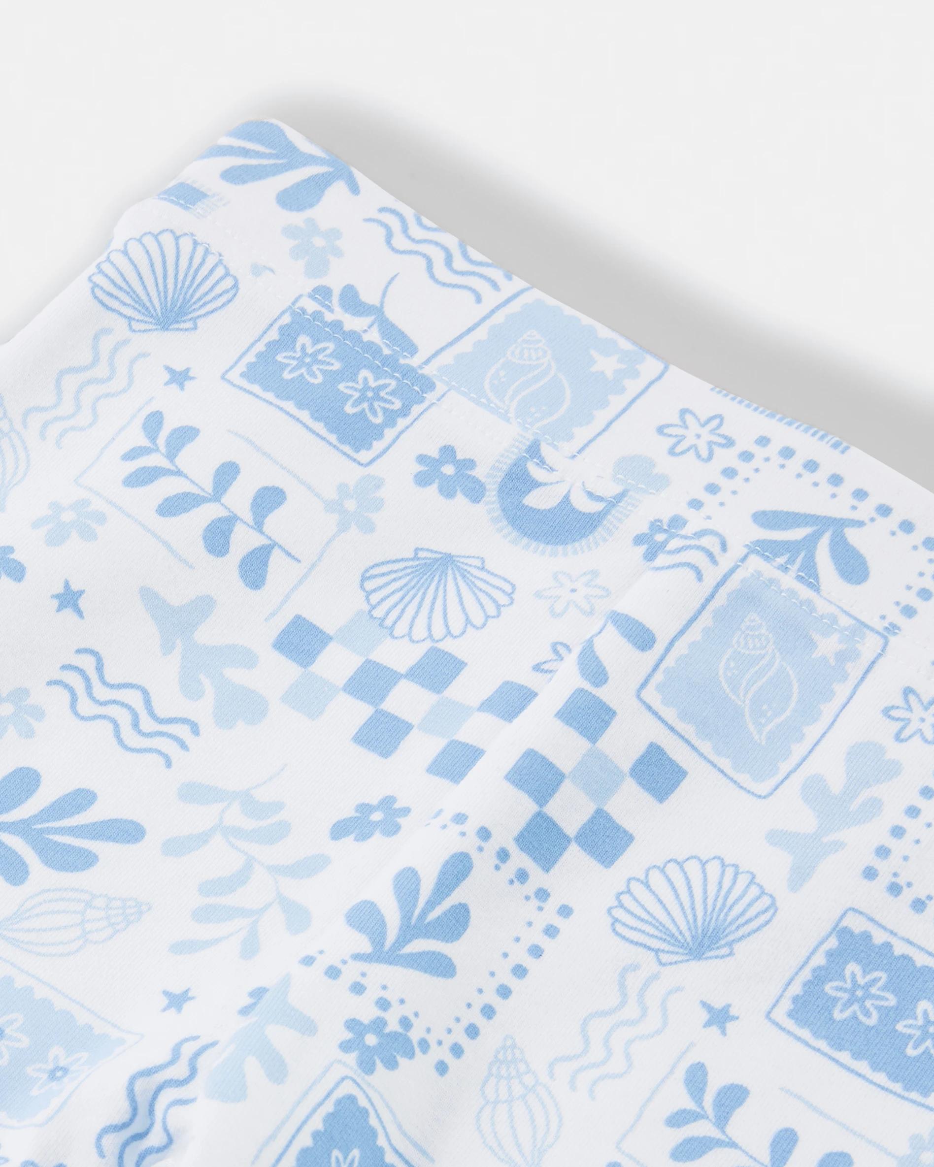 6 3 Pack Print Bike Shorts Blu Cstl, 6 of 8
