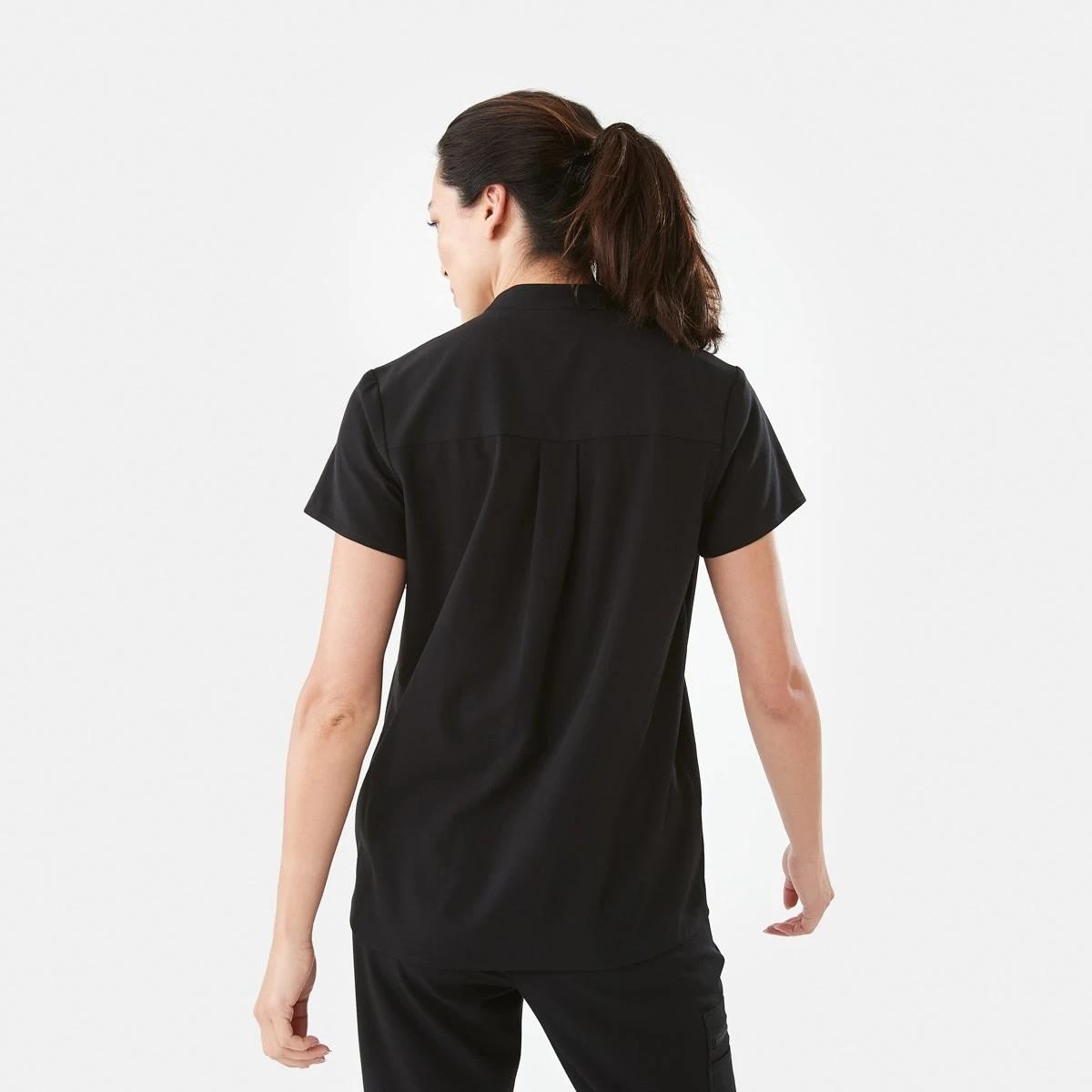3 Work Placket Scrub Top BLACK, 3 of 8