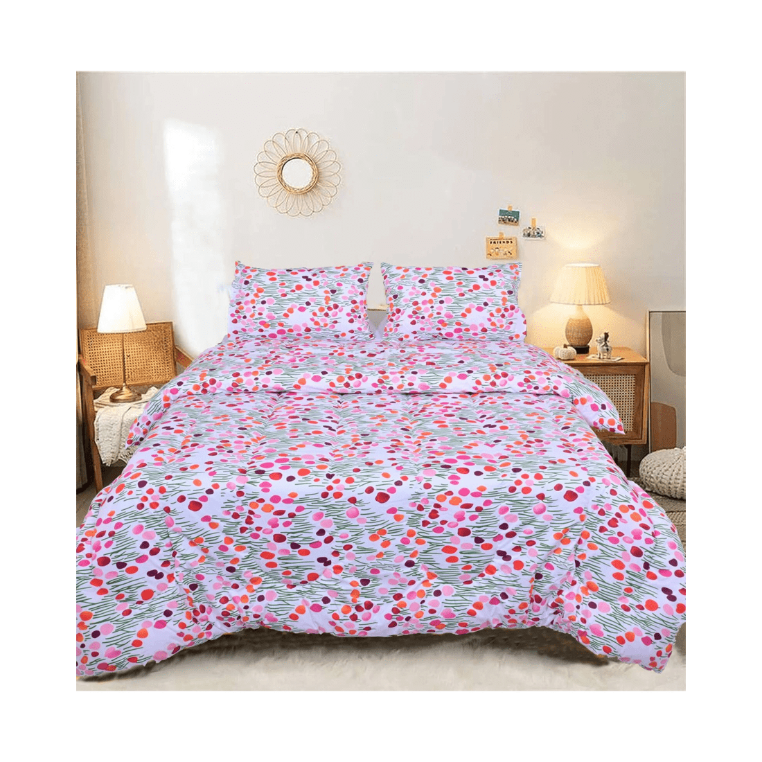 1 Br Home Queen Comforter Set With 2 Pillow Cases In Multi Floral, 1 of 1