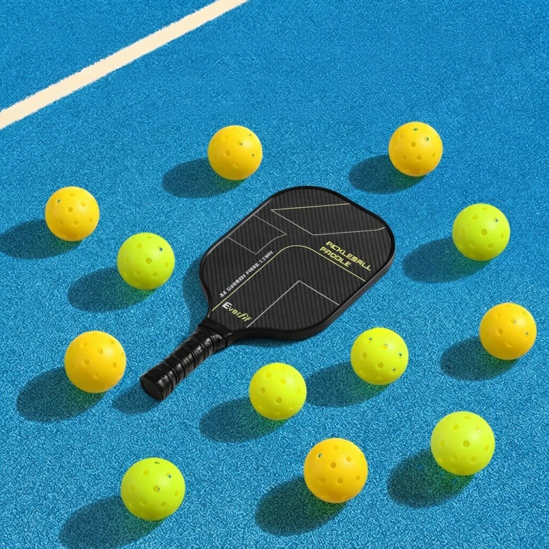 4 Everfit 12PC Pickleballs Set 40-Hole Design Indoor Outdoor Durable PE Balls Green/ - Multi, 4 of 6