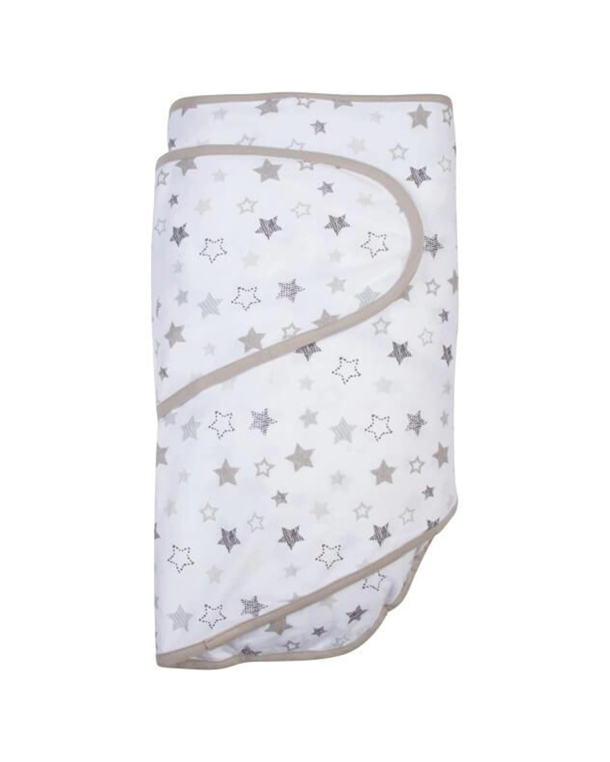 1 Miracle Blanket Baby Swaddle Wrap Blanket Soft Secure Design Stars - Grey, 1 of 1