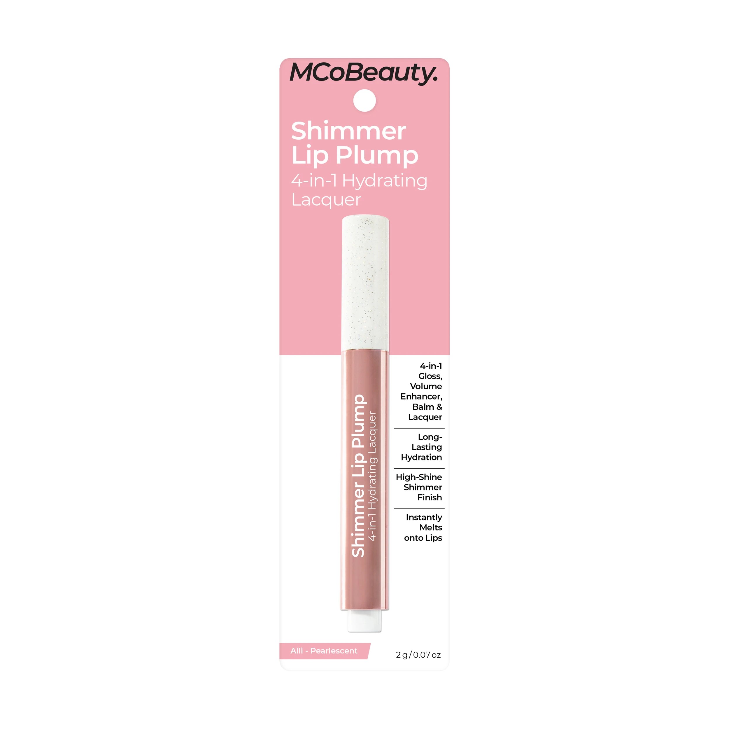 1 MCoBeauty Shimmer Lip Plump 4-in-1 Hydrating Lacquer - Alli Pearlescent, 1 of 1