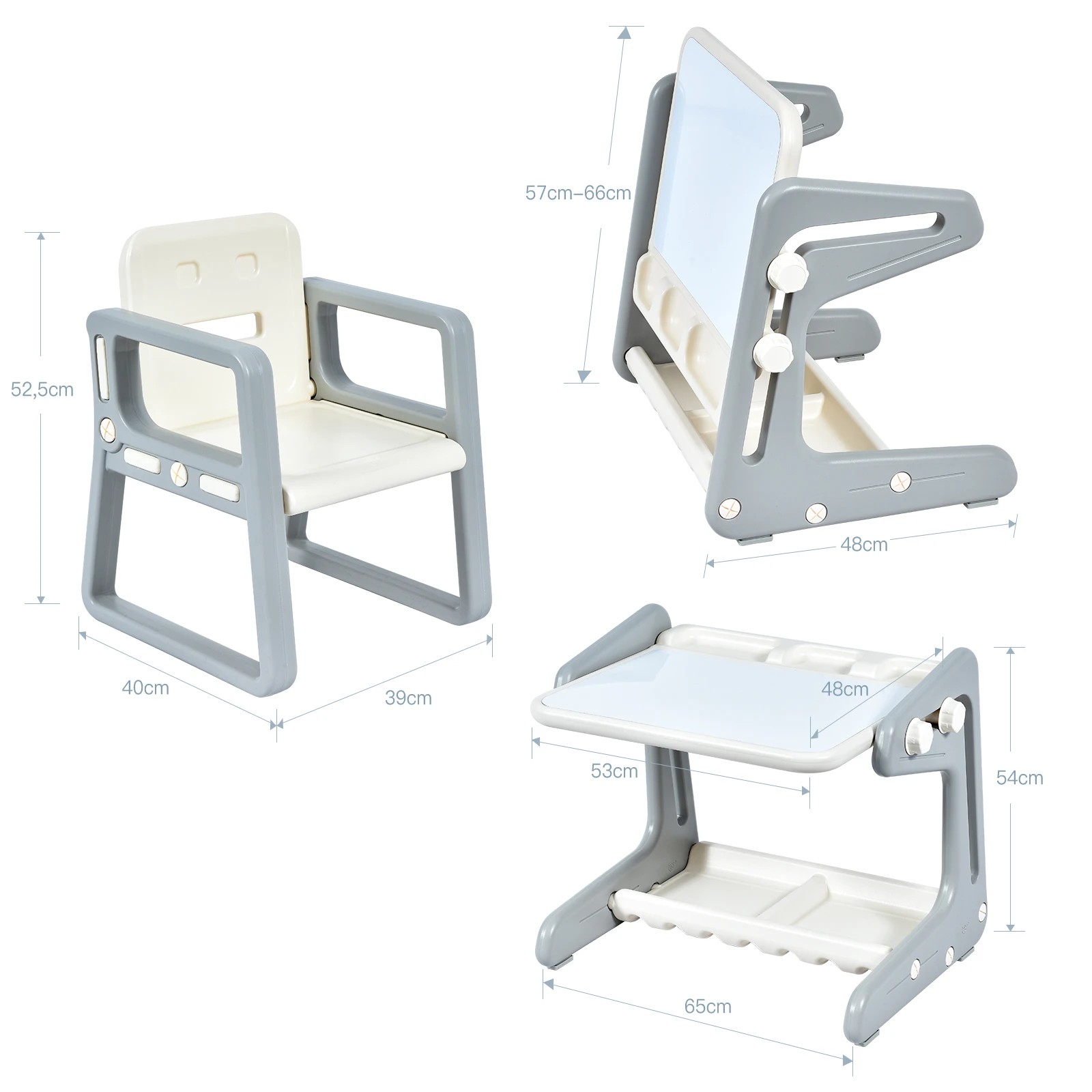 2 Costway 2 In 1 Art Easel Blackboard Whiteboard Stand Drawing Painting Board - Grey, 2 of 3