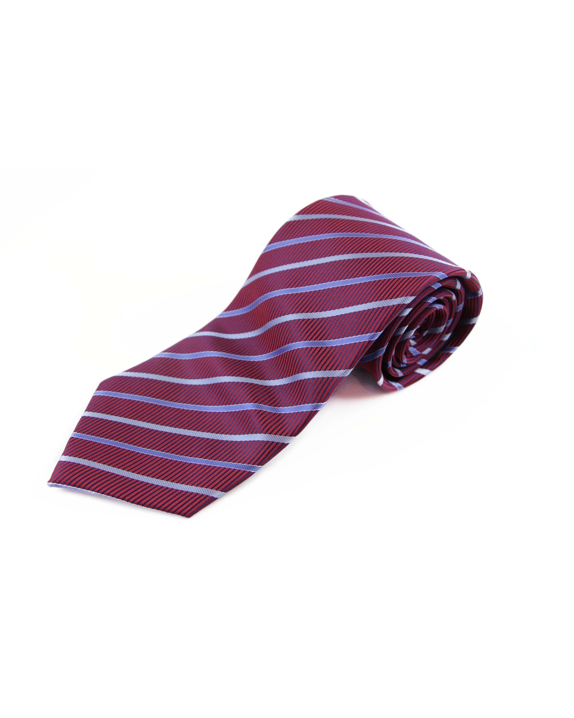 2 Zasel Mens Dark Red Striped 8cm Patterned Neck Tie - Multi, 2 of 3
