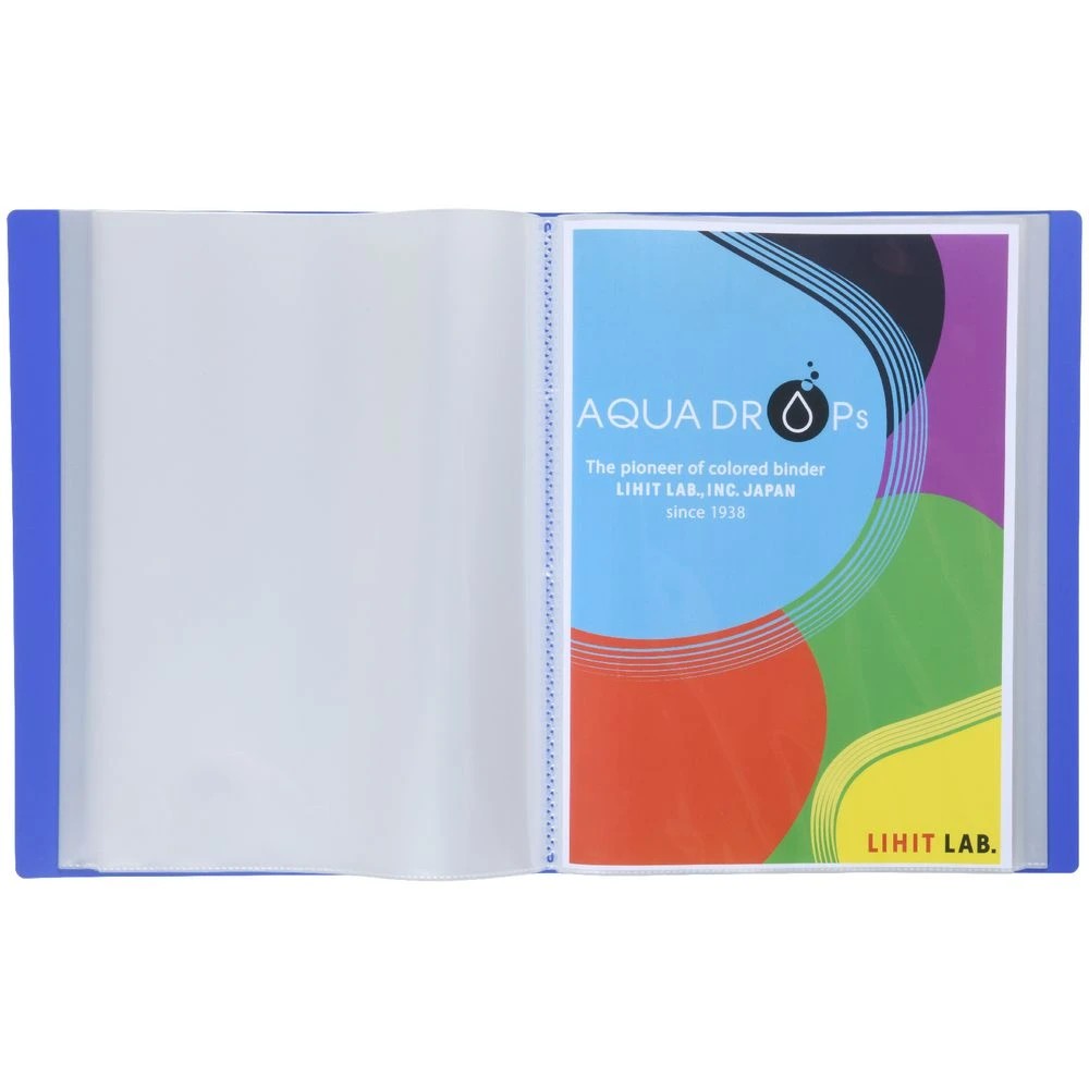 4 Aqua Drops A4 Display Book 60 Pocket Fixed Vivid Blue, 4 of 4