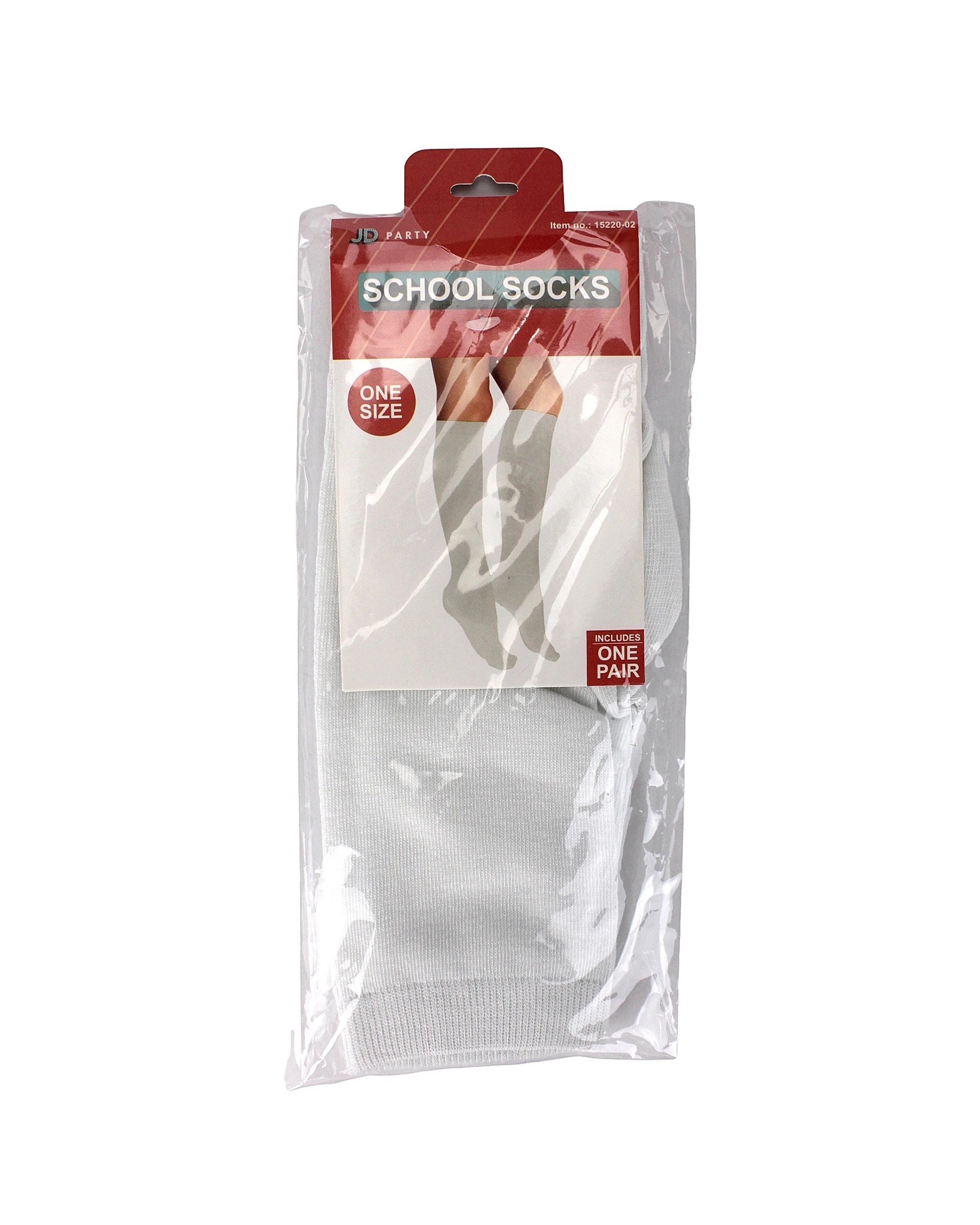 2 JD Party Knee High School Socks 1 Pair - One Size - White, 2 of 3