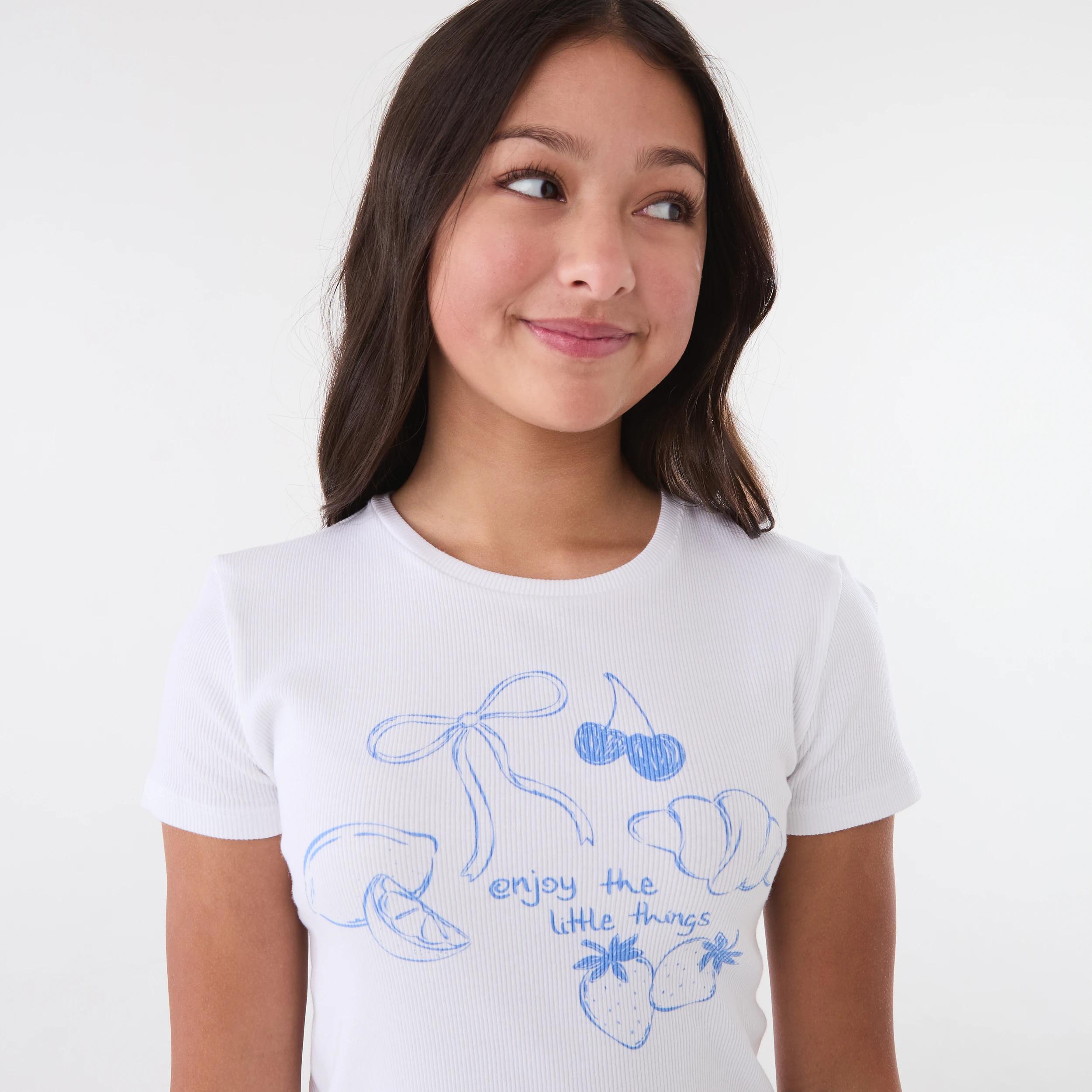 3 Short Sleeve Rib Top ENJOY THE LITTLE THINGS, 3 of 6