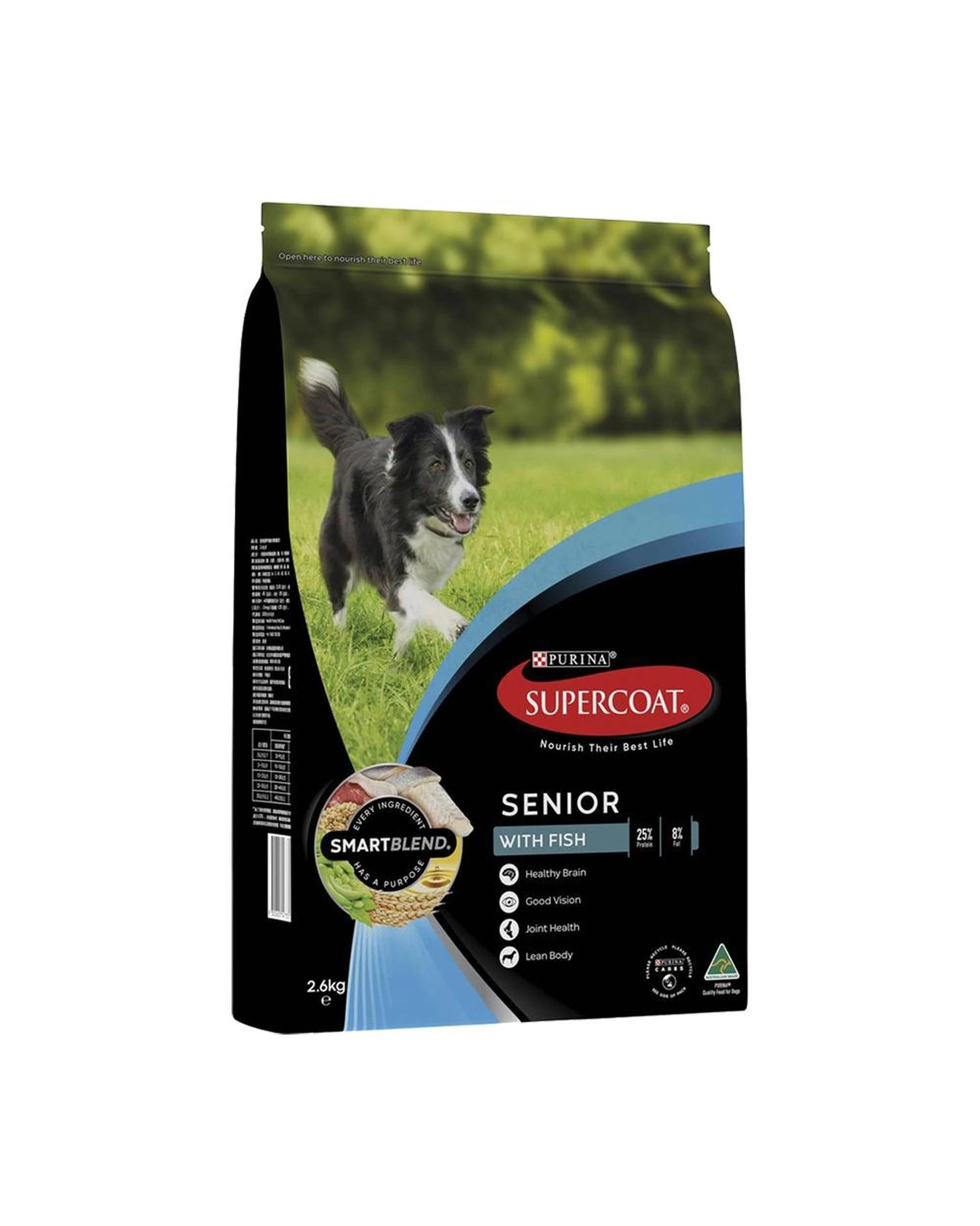 1 Supercoat Adult SmartBlend Senior Dry Dog Food w/ Real Fish 2.6kg, 1 of 1