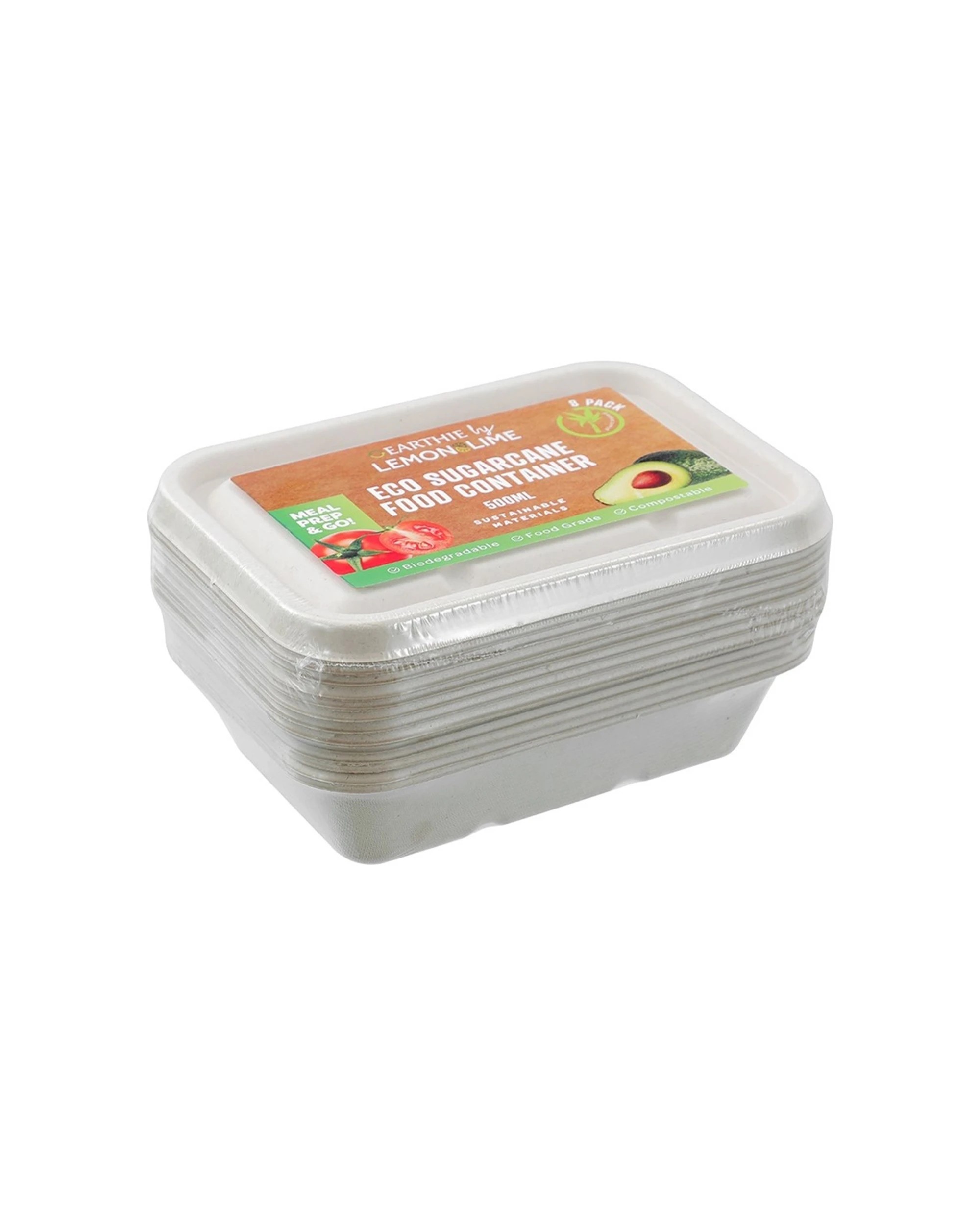 2 Lemon & Lime 12x 8pc Eco Sugarcane Food Container Set 500Ml Biodegradable Set - Multi, 2 of 6
