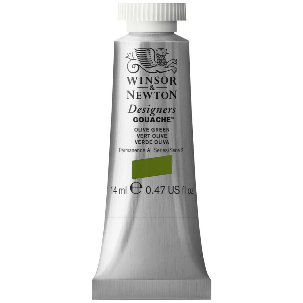 1 Winsor & Newton Designers Gouache 14mL Olive Green S2, 1 of 1