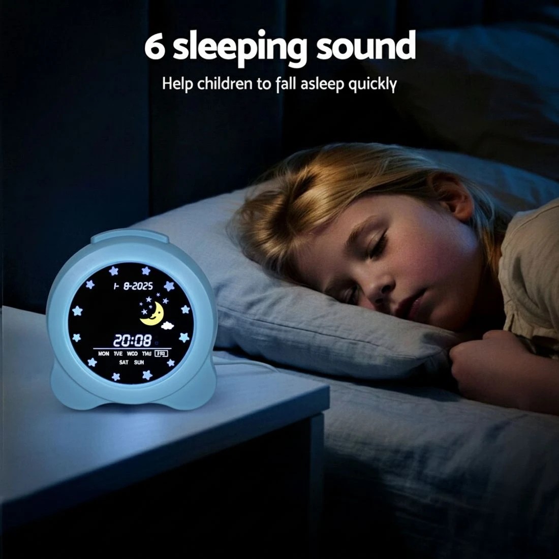 7 Artiss 3.8" Digital Day Clock Calendar Alarm LCD Display - Blue, 7 of 8