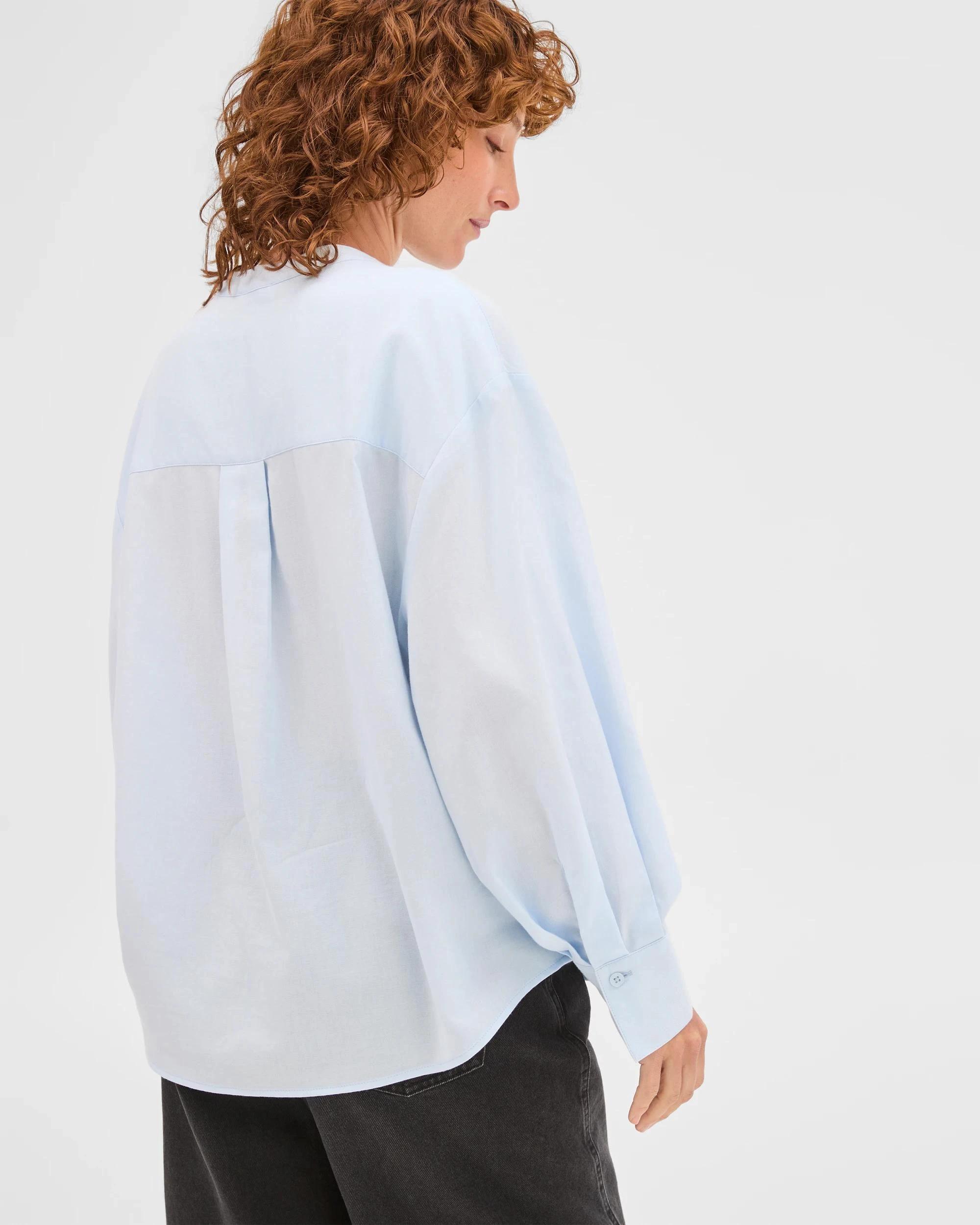 7 Target Woman Australian Cotton Tuck Detail Popover Top ICE BLUE, 7 of 7