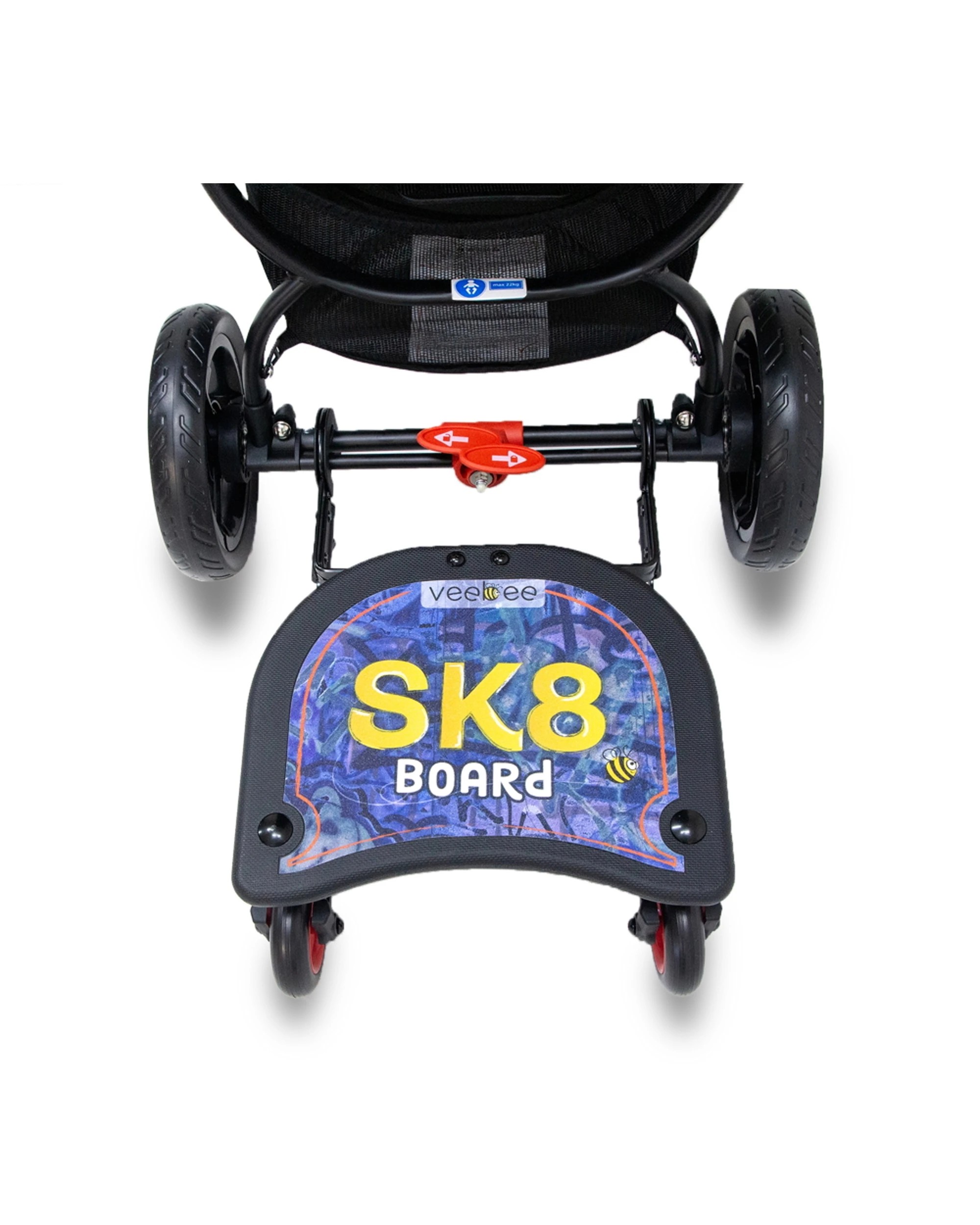 7 Vee Bee Sk8 Board Universal Stroller Ride-on Stand Toddler Accessory 15 Months Plus
 - Black, 7 of 7