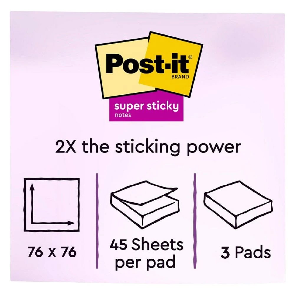 5 Post-it Super Sticky Notes 76 x 76mm Energy Boost 3 Pack, 5 of 6