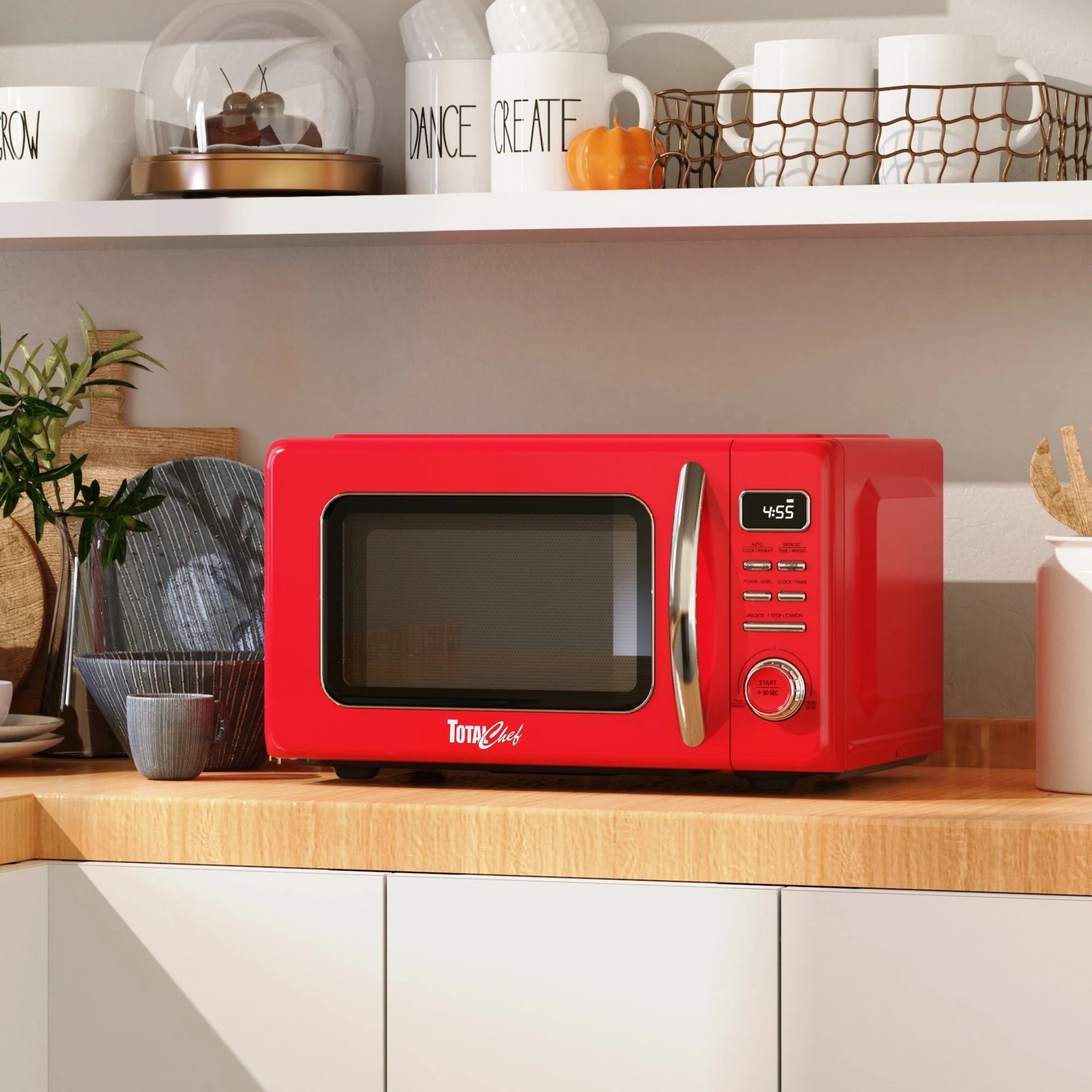 6 Total Chef Retro Microwave Oven 25L - Red, 6 of 7
