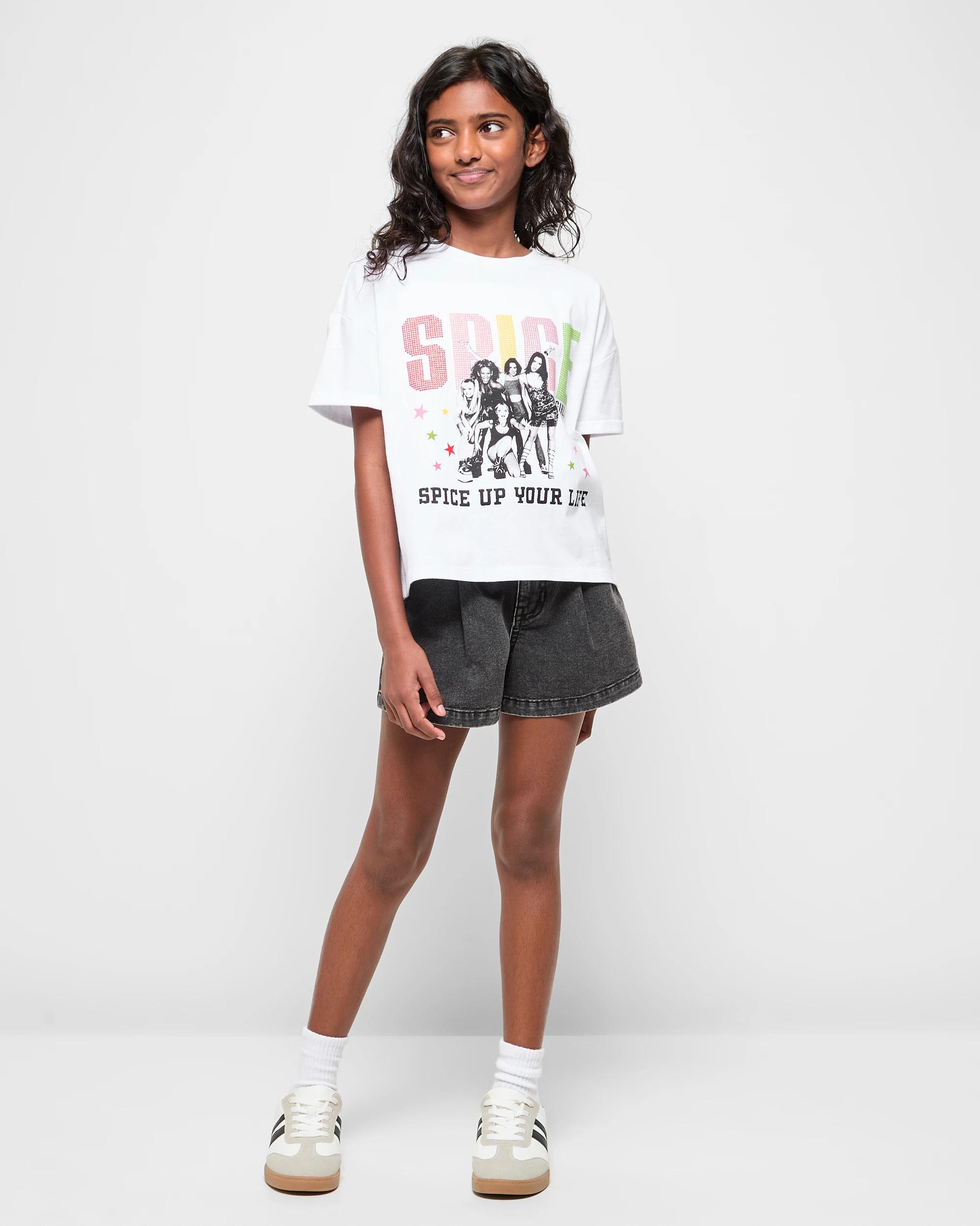 2 Spice Girls Textured Glitter Print T-shirt WHITE, 2 of 5