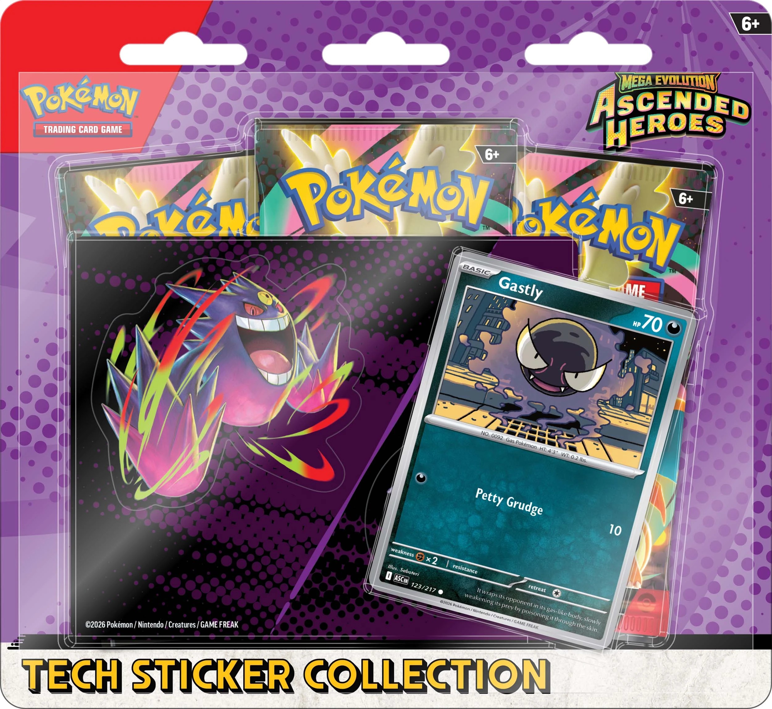 3 Pokemon Trading Card Game: Mega Evolution Ascended Heroes Tech Sticker Collection - Assorted, 3 of 6