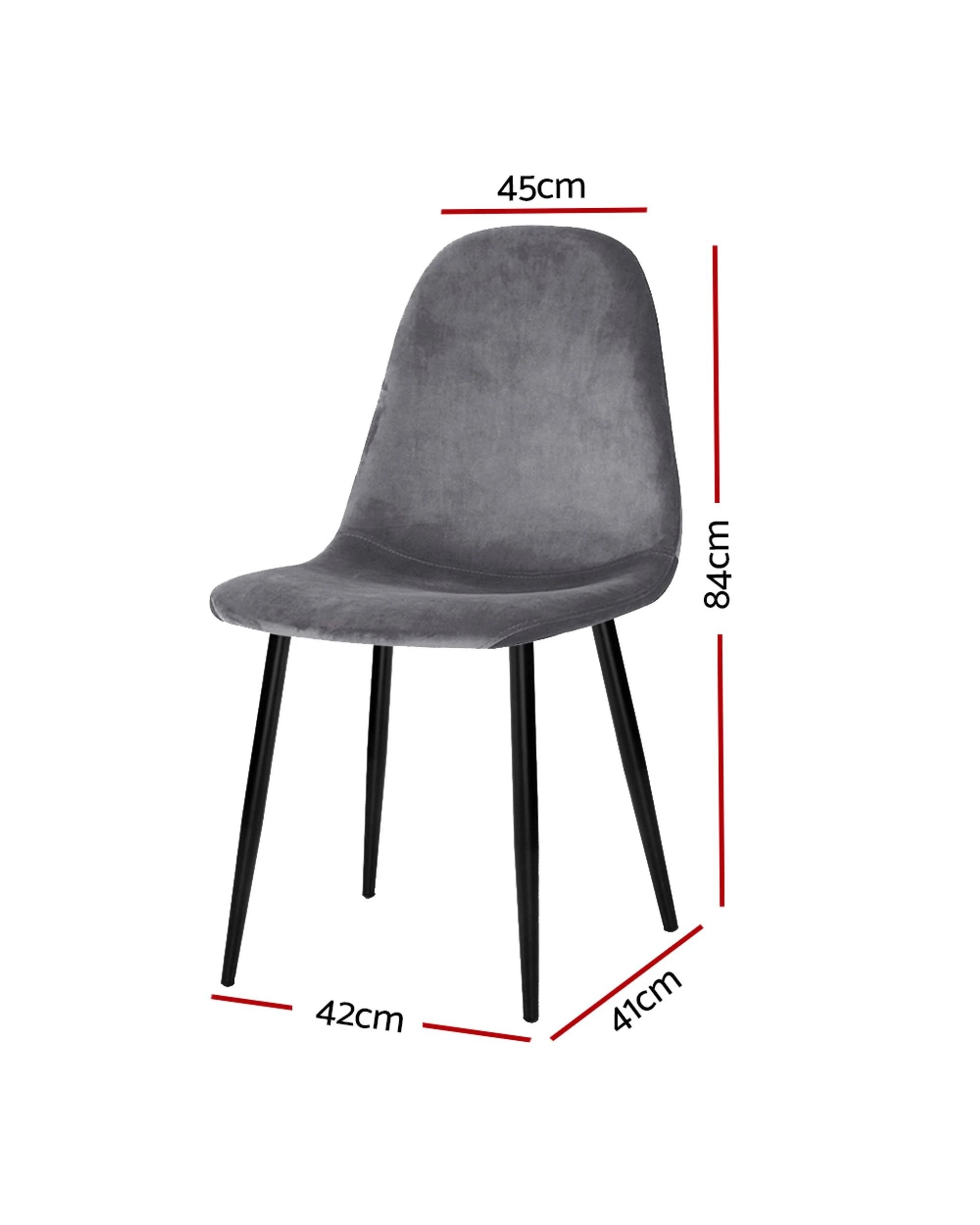 2 Artiss Dining Chairs Set Of 4 Velvet Curved Slope
 - Grey, 2 of 3