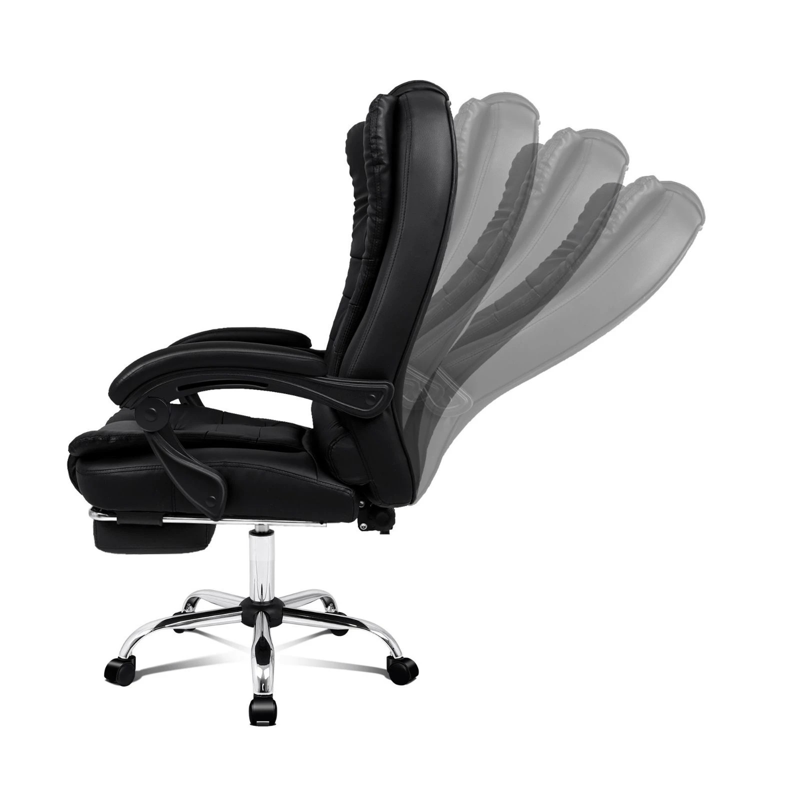 7 Alfordson Massage Office Chair Heated Seat Executive Gaming Racer PU Leather - Black, 7 of 10