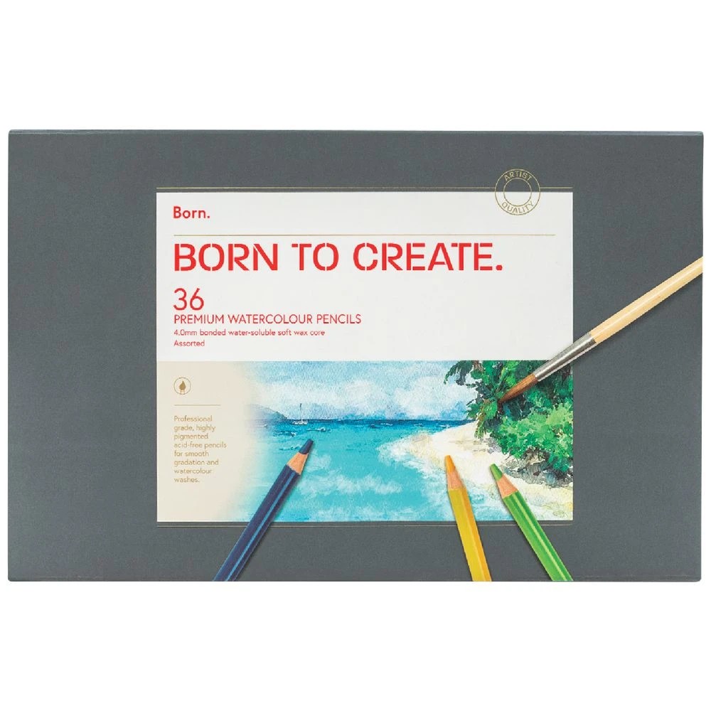 1 Born Premium Watercolour Pencils 36 Pack, 1 of 4