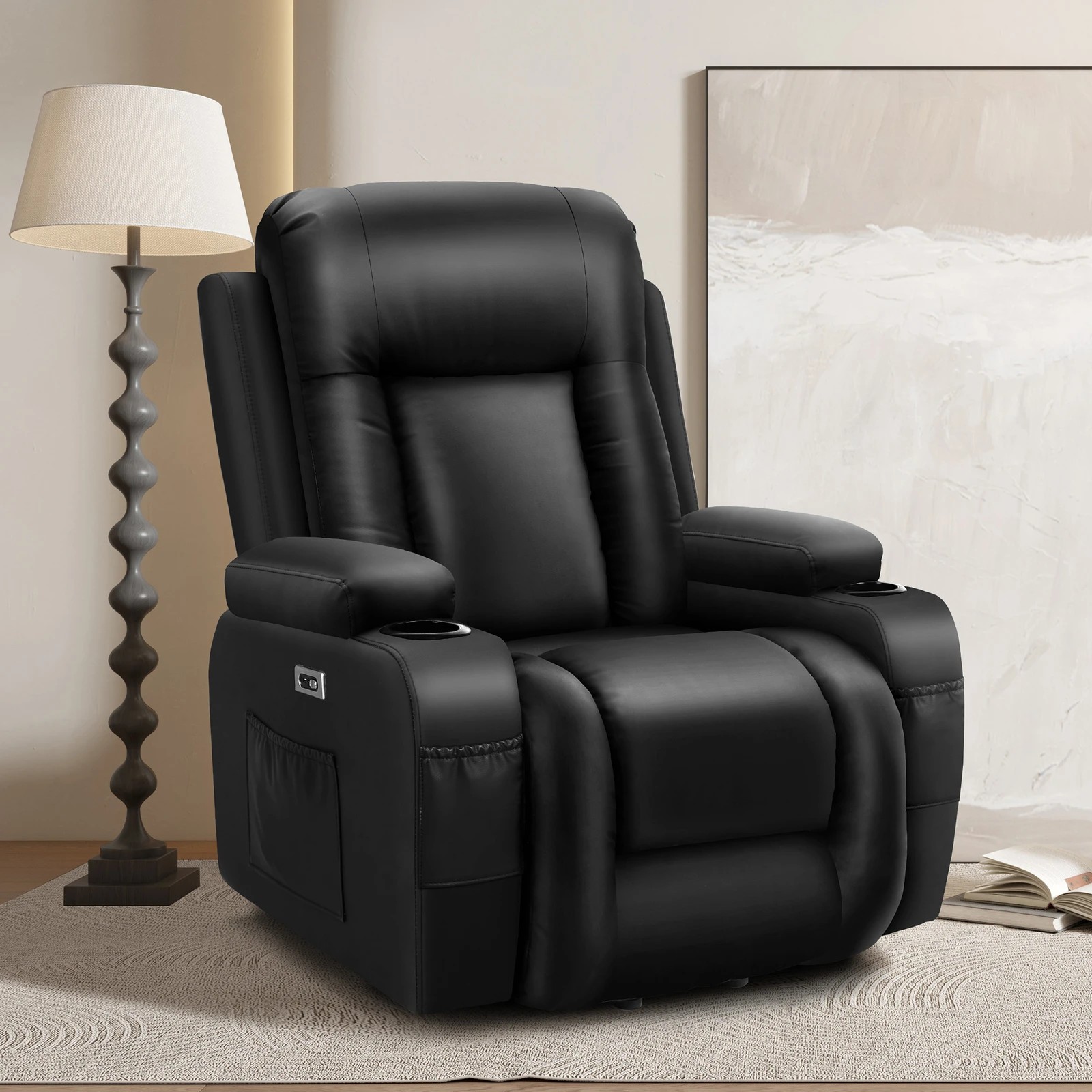 3 Alfordson Recliner Chair Electric Lift Heated Massage Armchair Lounge Sofa - Black, 3 of 9