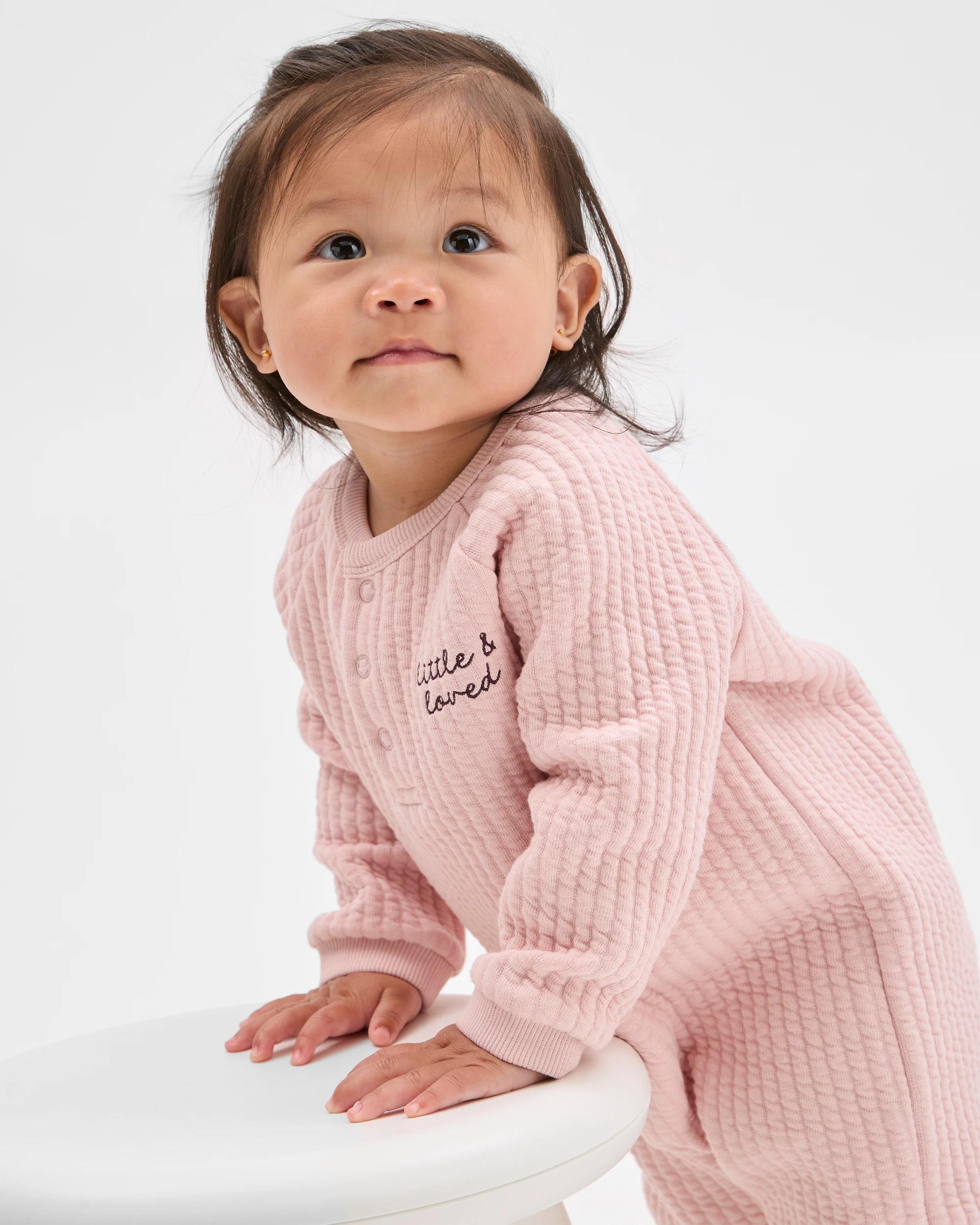 1 Target Baby Quilted Romper PETIT AMOUR LOTUS, 1 of 6