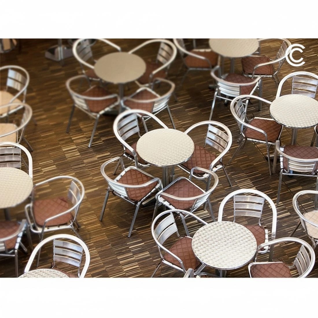 4 Gardeon Set of 4 Outdoor Bar Table Aluminium Round 70/110CM - Silver, 4 of 4