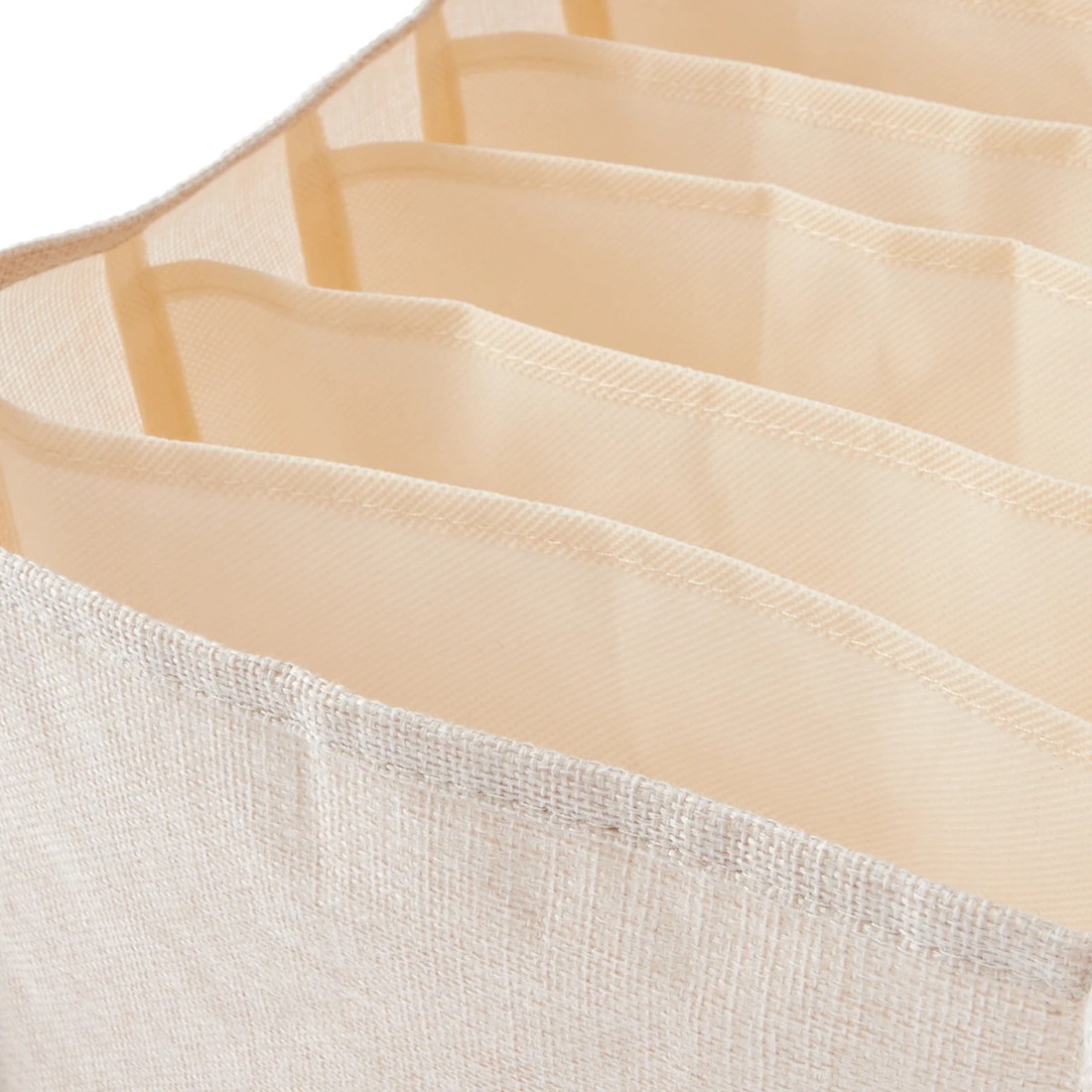 5 Linen Look Organiser - Wide, Beige, 5 of 9
