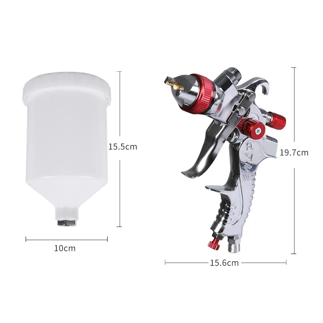 2 Traderight Spray Gun Paint Gun Kit HVLP Gravity Feed Air 1.4mm 1.7mm 2mm 3Tips, 2 of 5