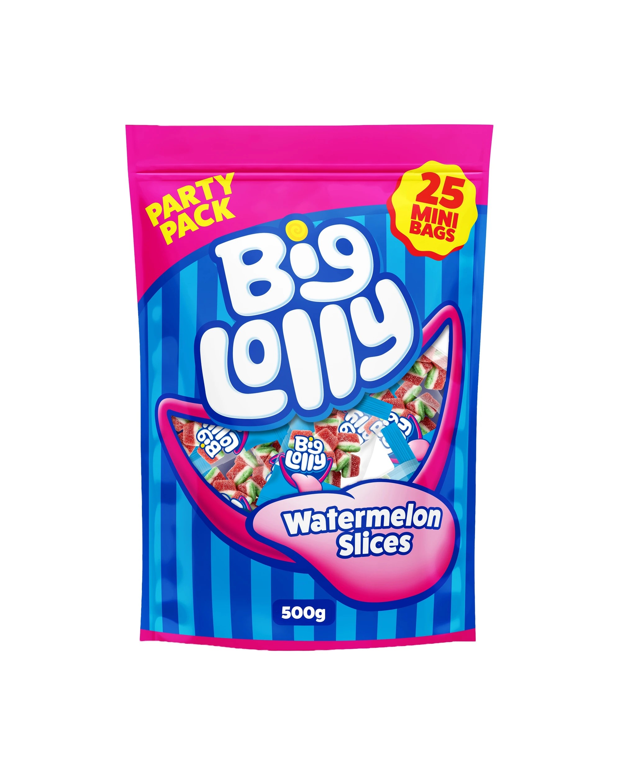 1 25 Pack Big Lolly Watermelon Slices Share Pack 500g, 1 of 2