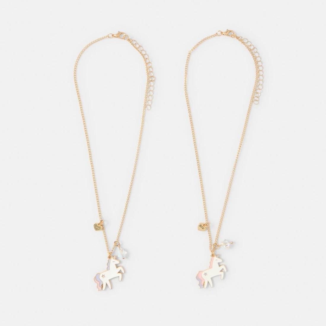 1 2 Pack BFF Unicorn Necklace - Pink, Purple, White and Gold Tone, 1 of 3