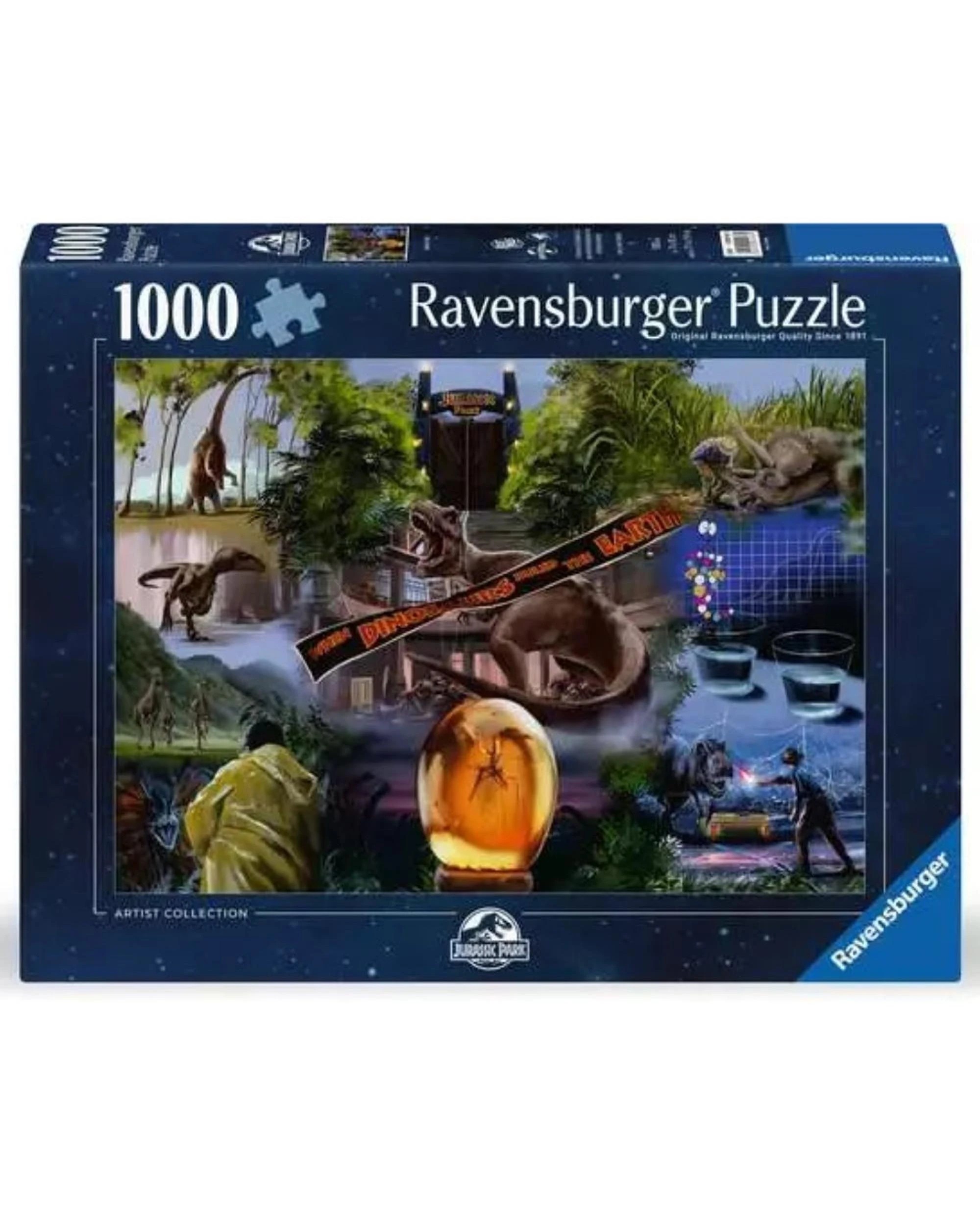 1 Ravensburger Jurassic Park Movie Poster 1000 Piece Jigsaw Puzzle, 1 of 2