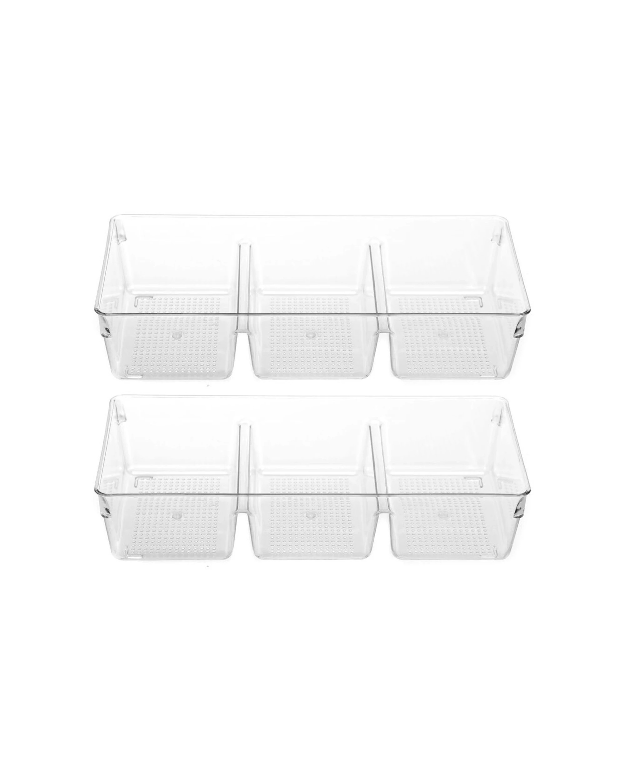 1 BOXSWEDEN Crystal Storage Tray 2PK Clear Storage Multi Section Plastic
 - plain, 1 of 4