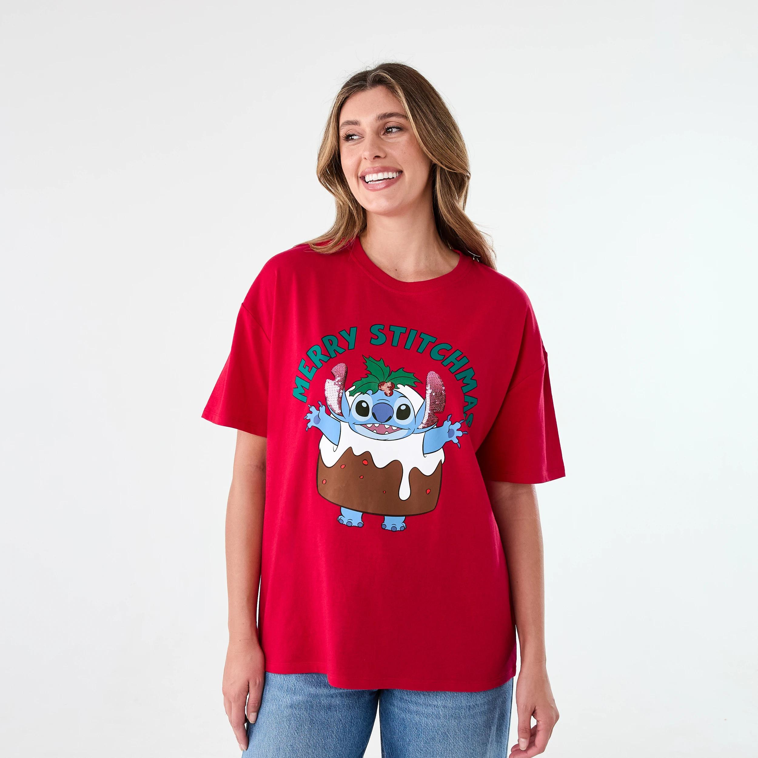 1 Short Sleeve Disney Lilo & Stitch License Christmas T-shirt STITCHMAS STRAWBERRY, 1 of 5