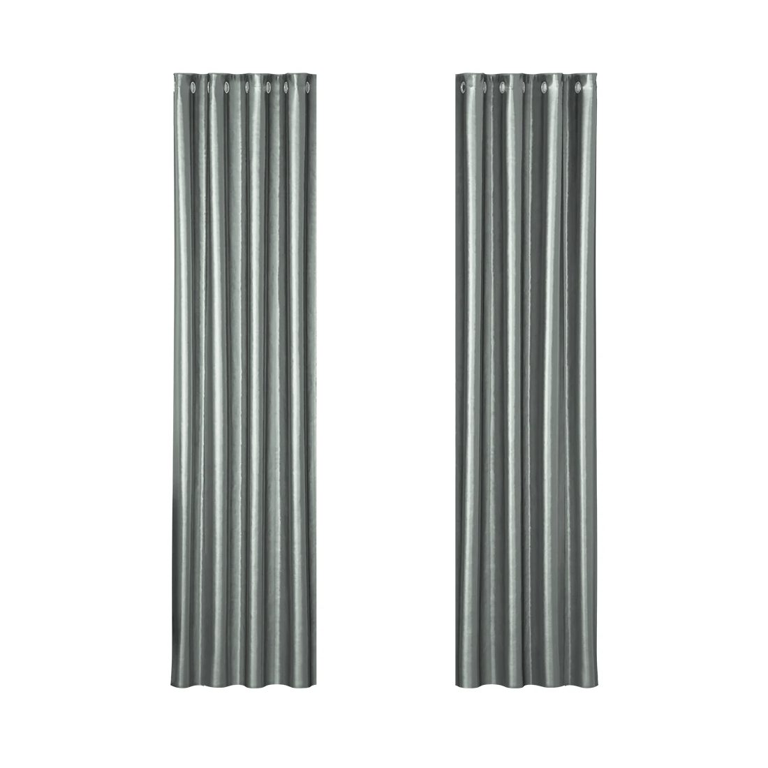 1 Artiss 2X Blockout Curtains Eyelet 140x230cm Shine - Grey, 1 of 6