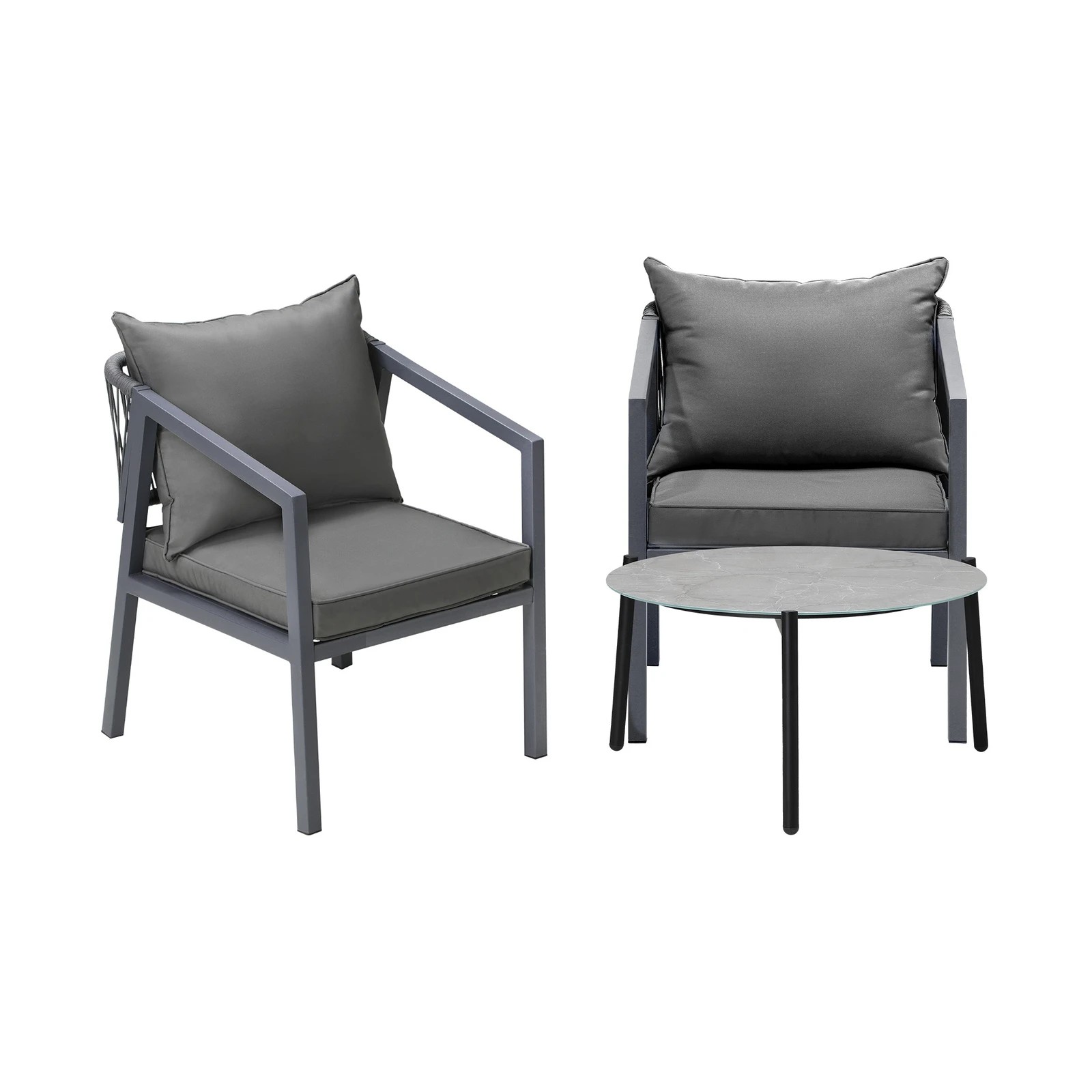 9 Livsip 3PCS Outdoor Patio Setting Furniture Lounge Set Grey 70cm Coffee Table - Multi, 9 of 9