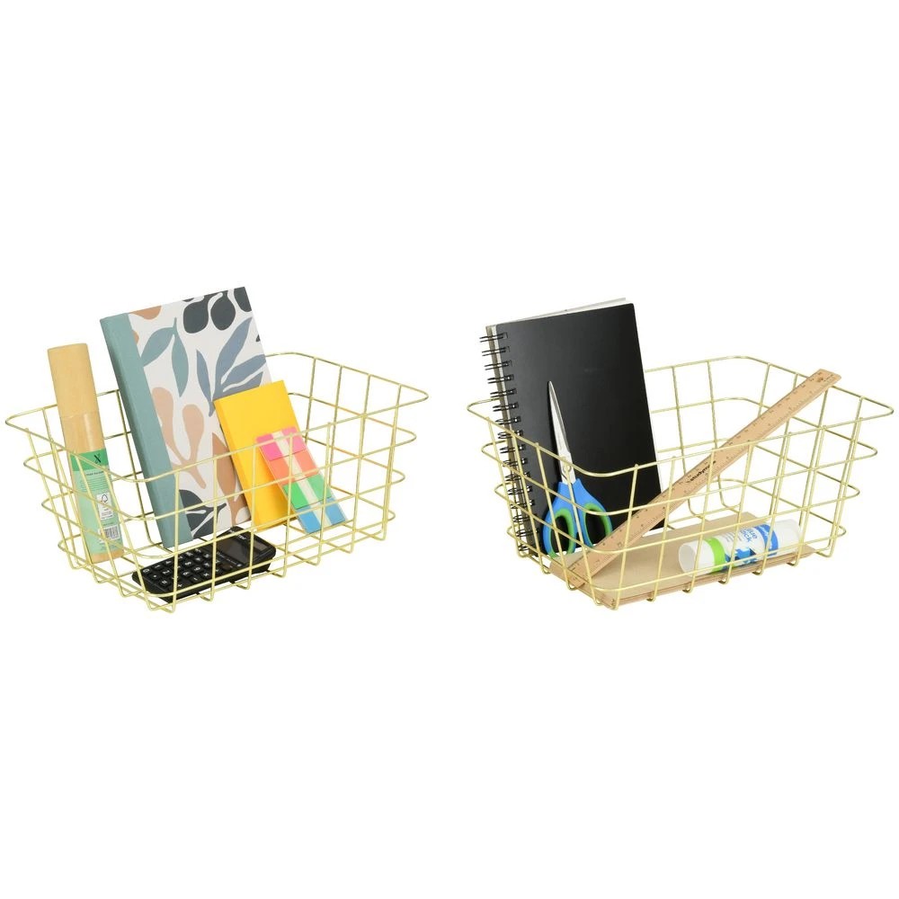 3 Otto Wire Baskets 2 Pack Gold, 3 of 3