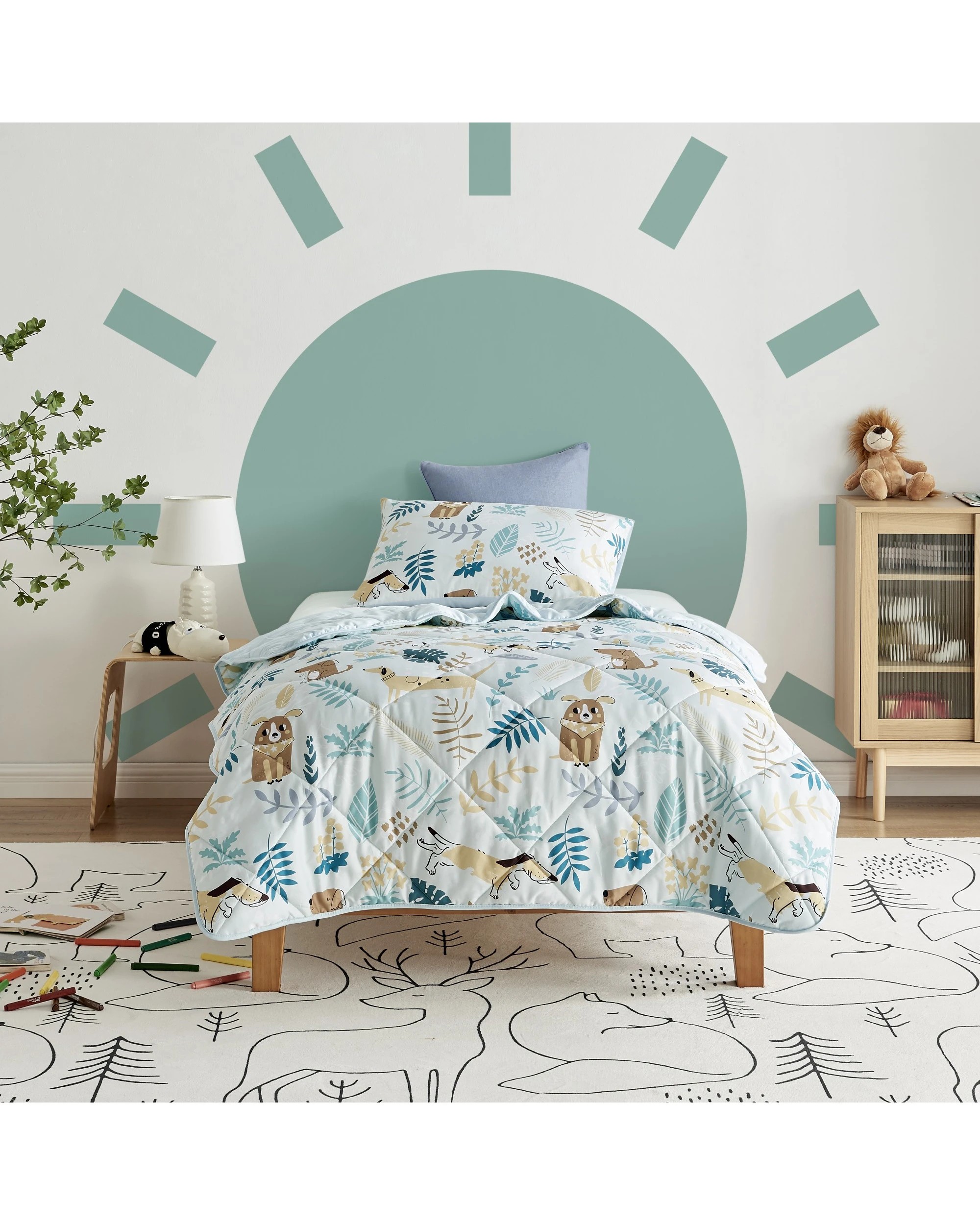 1 Jack & Ava Comforter Set Puppy Love - Double Bed - Animal Print, 1 of 6