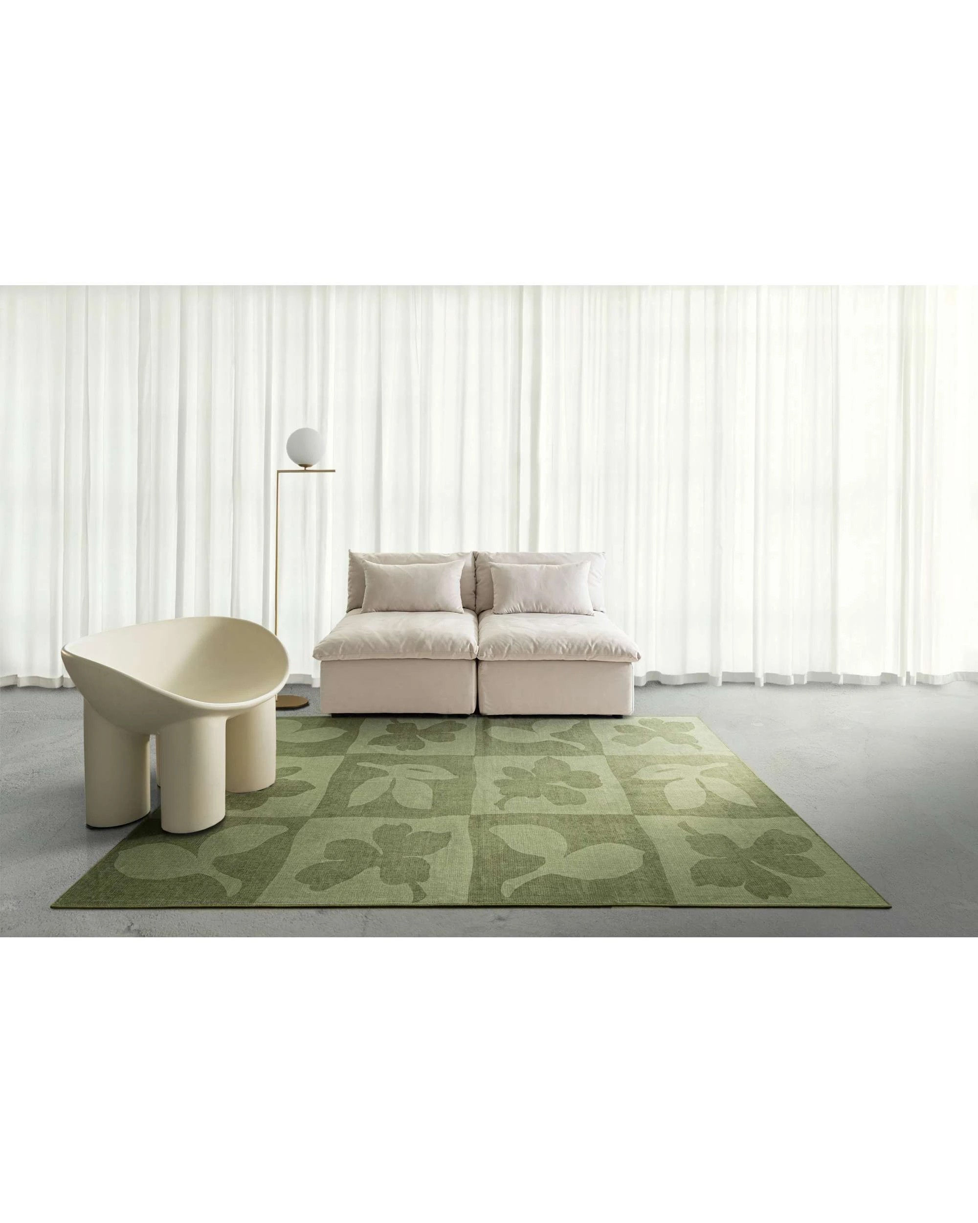 2 Loopsie Knightsbridge Printed Washable Rug-290cm x 190cm - Green, 2 of 8
